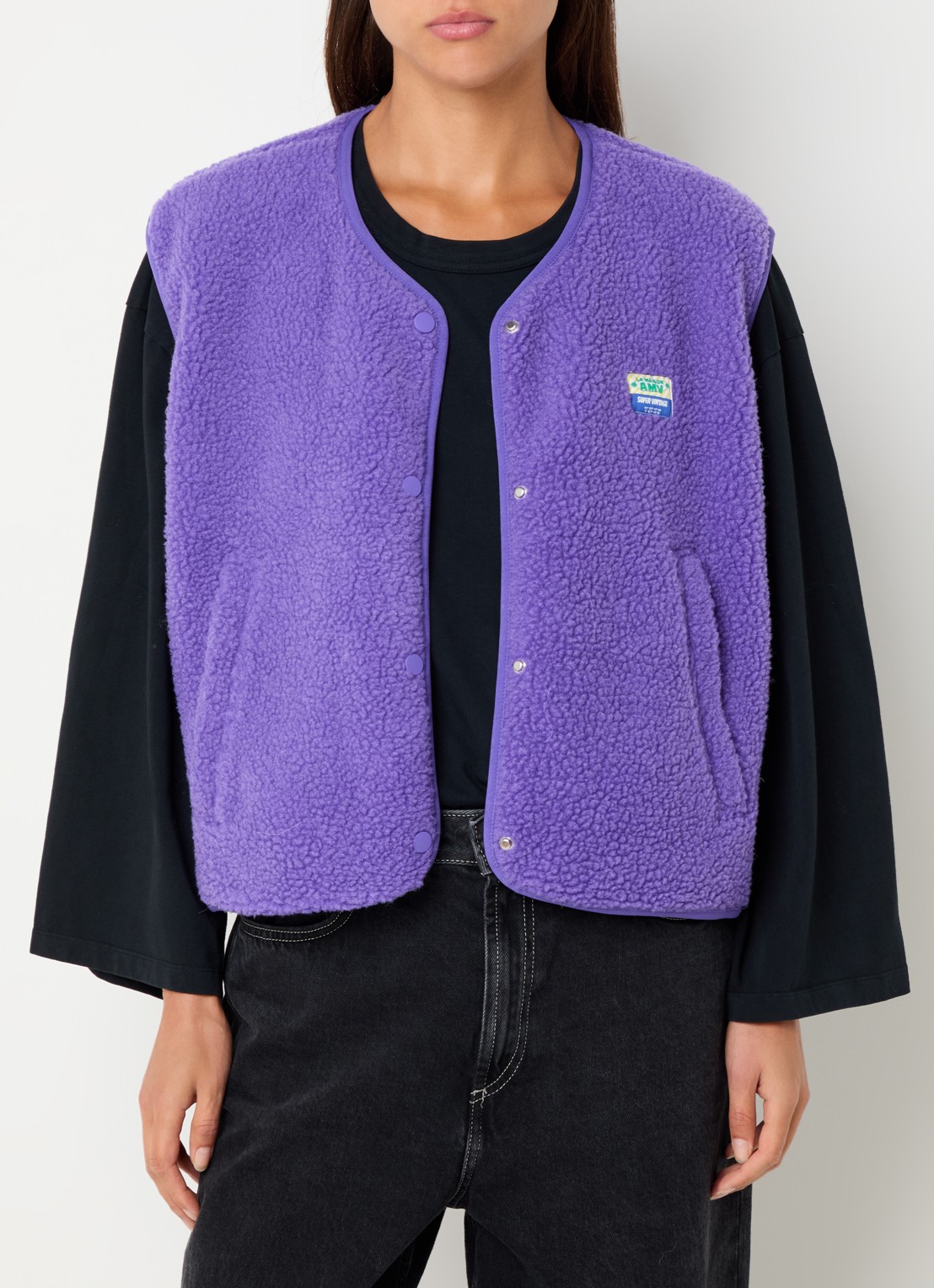 American Vintage Hoktown gilet met steekzakken - detail 4 paars