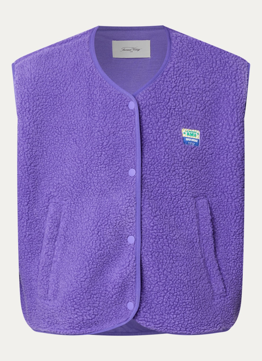 American Vintage Hoktown gilet met steekzakken - voorkant paars