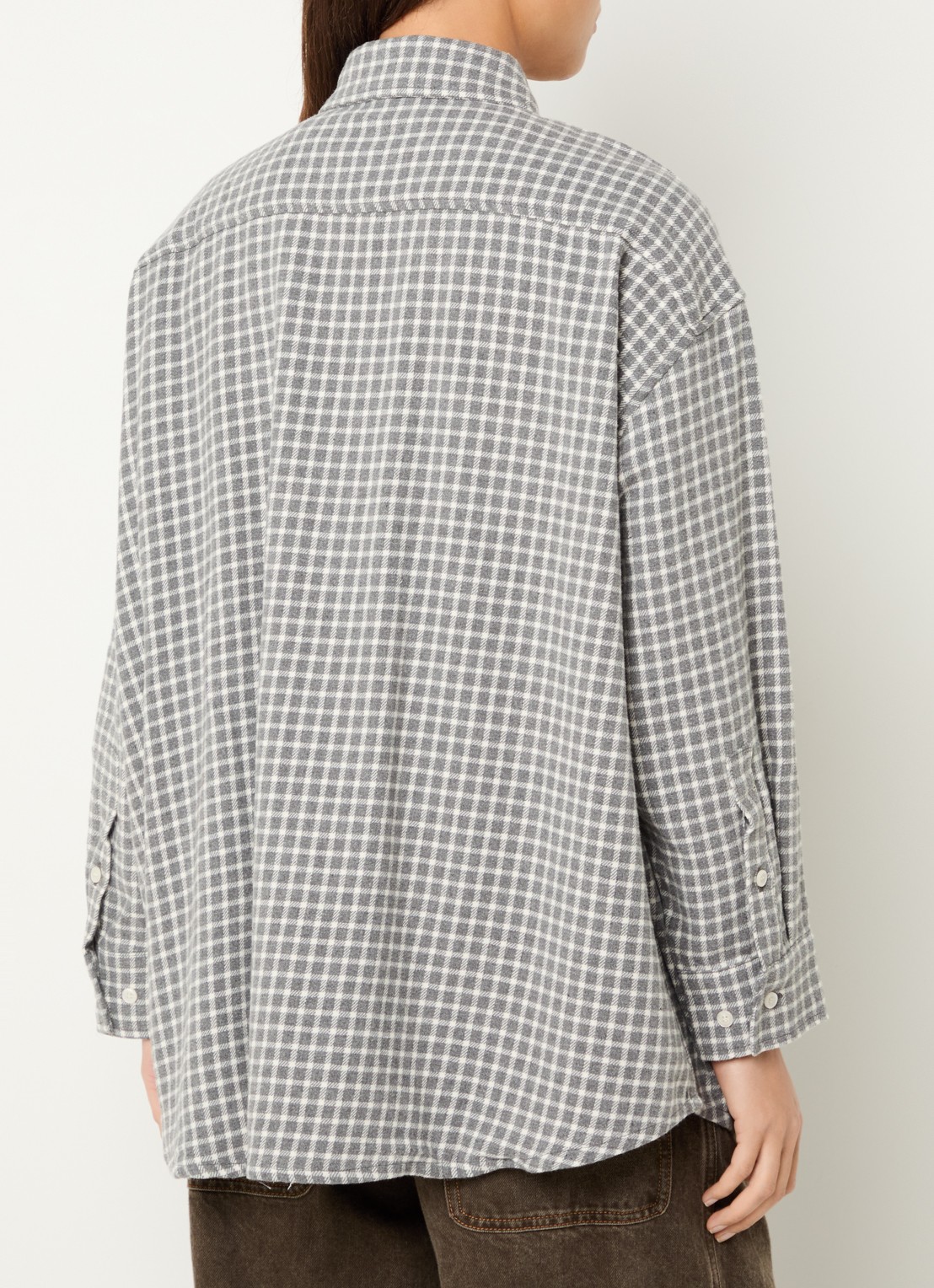 American Vintage Hoxcity blouse met ruitdessin - achterkant 2 grijs