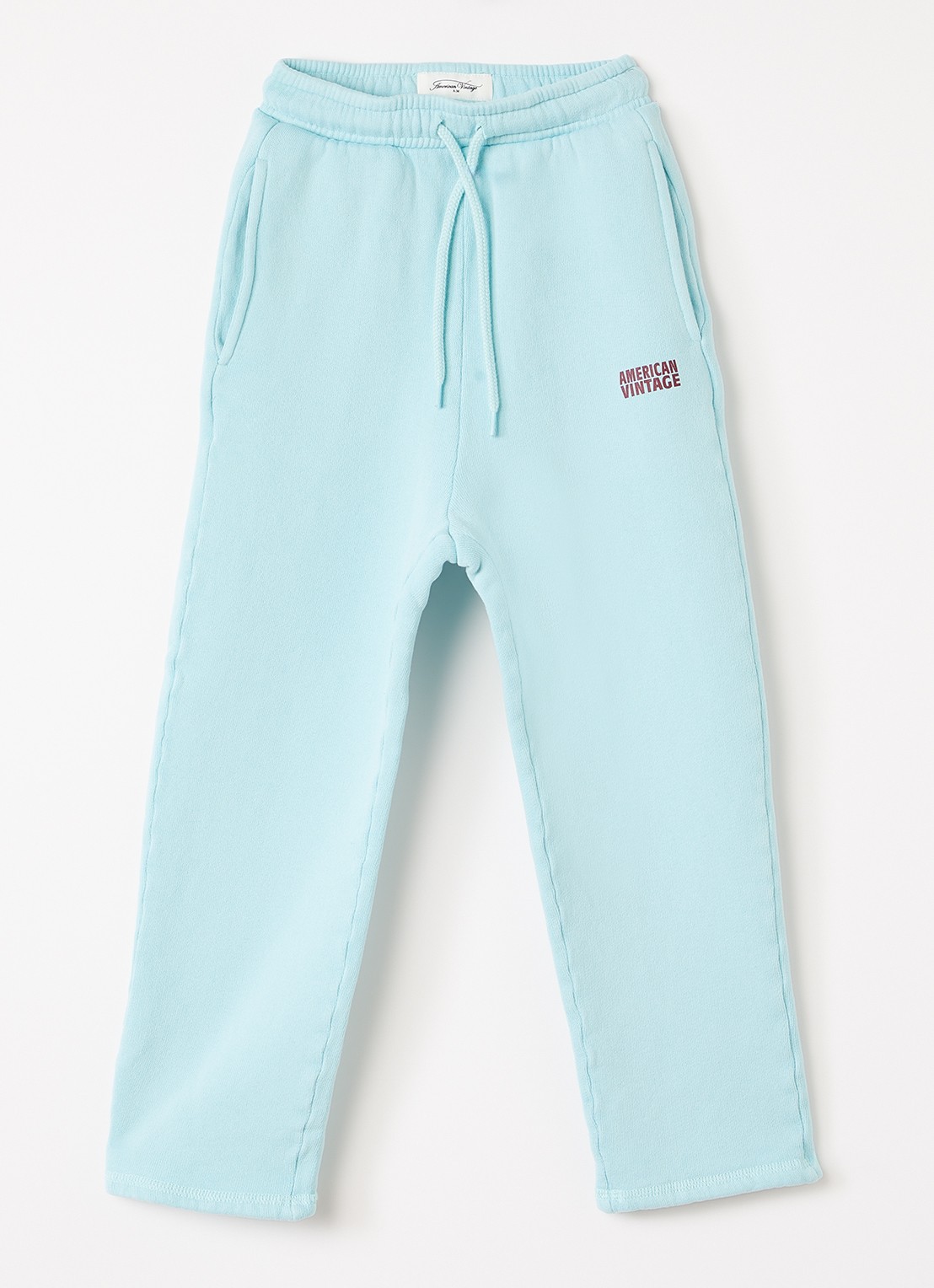 American Vintage Izubird loose fit korte joggingbroek met logo - voorkant 2 turquoise