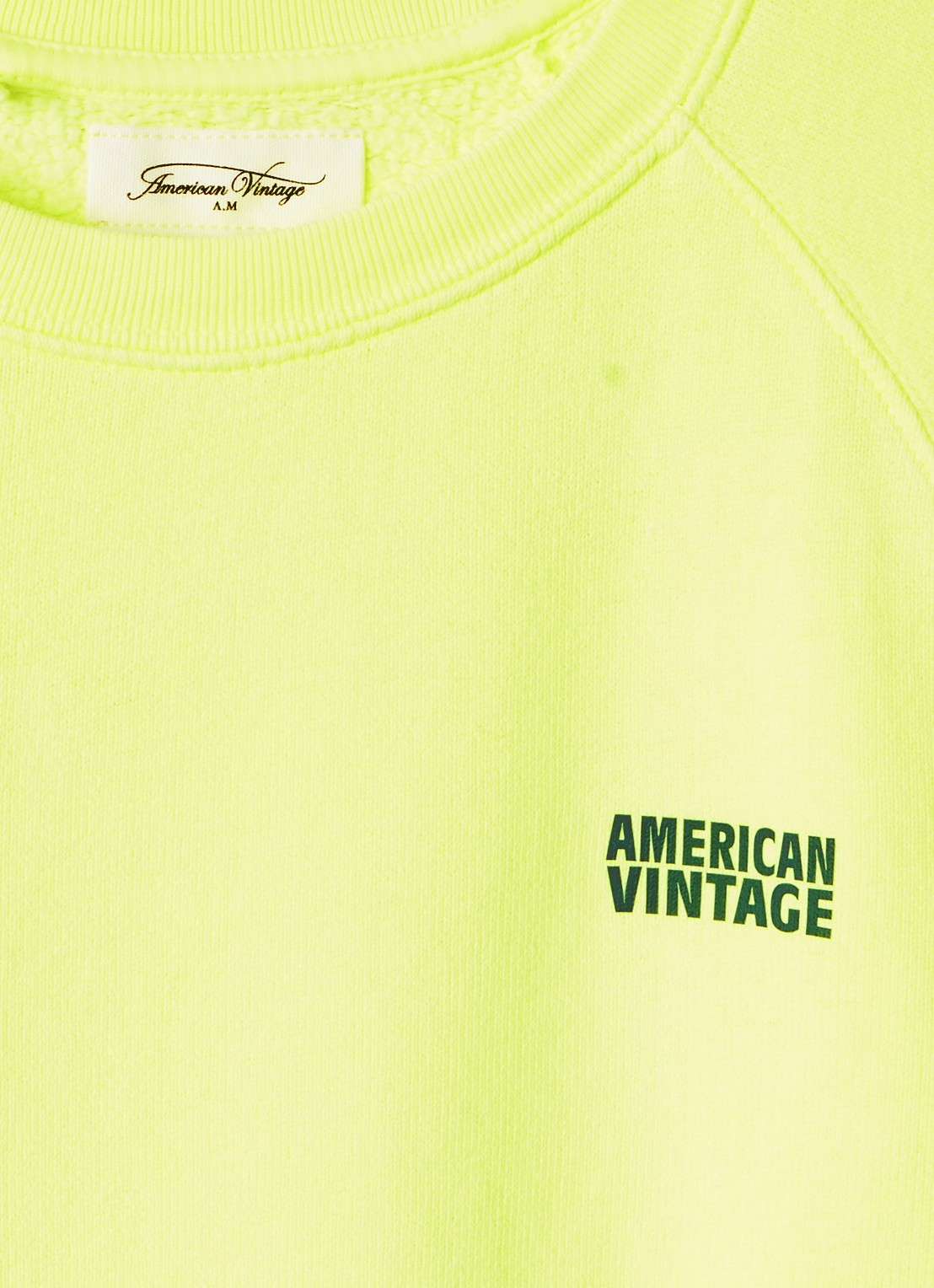 American Vintage Izubird sweater met logo - detail 3 neongeel