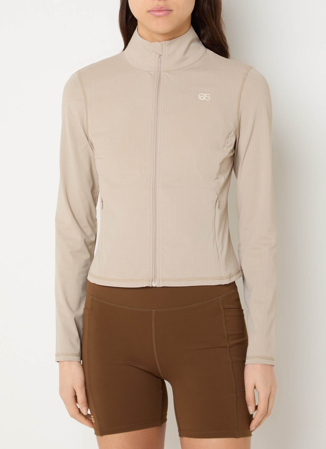 American Vintage Jizzo sweatvest met ritszakken - detail 4 beige
