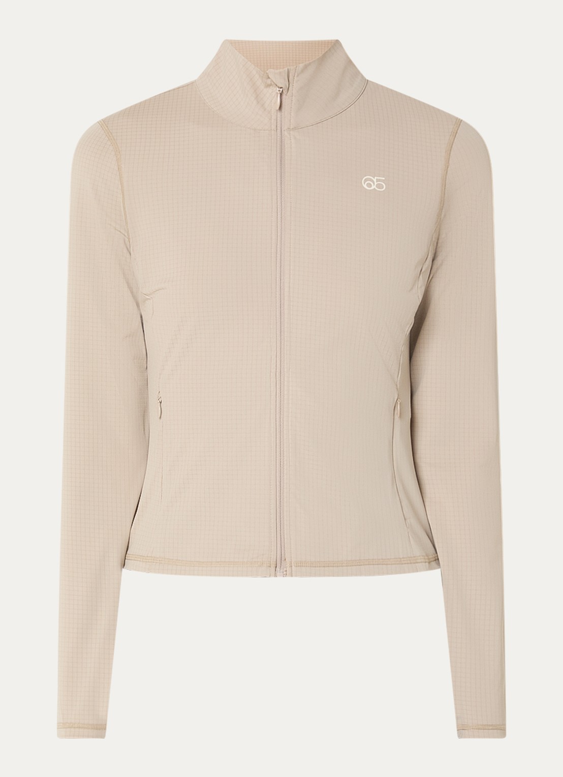 American Vintage Jizzo sweatvest met ritszakken - voorkant 2 beige