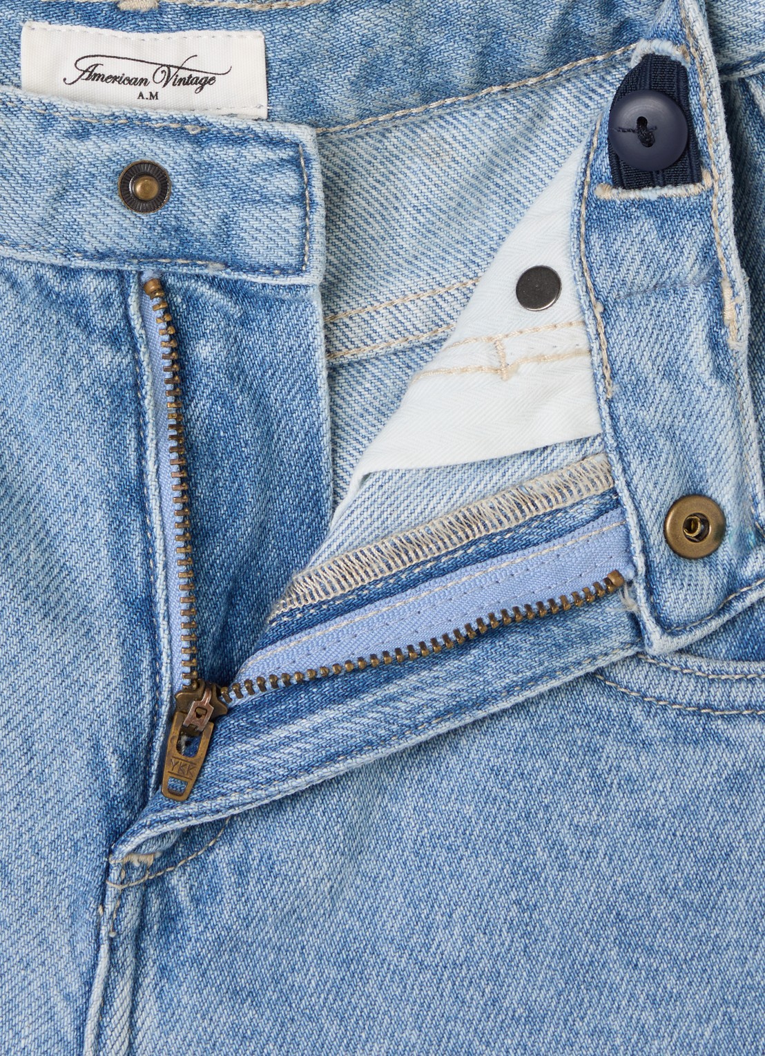 American Vintage Joybird regular fit jeans met lichte wassing - detail 3 indigo