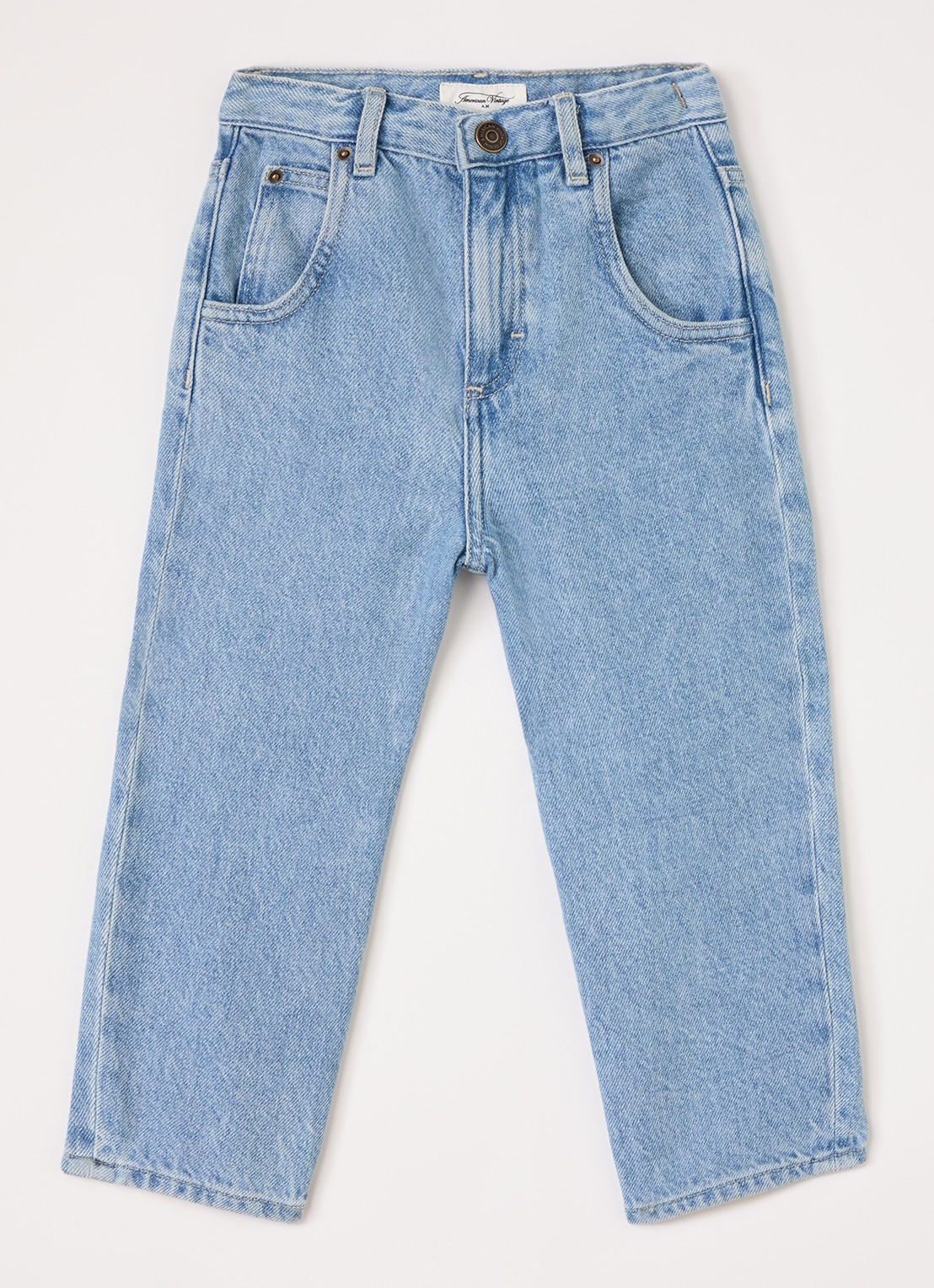 American Vintage Joybird regular fit jeans met lichte wassing - voorkant indigo