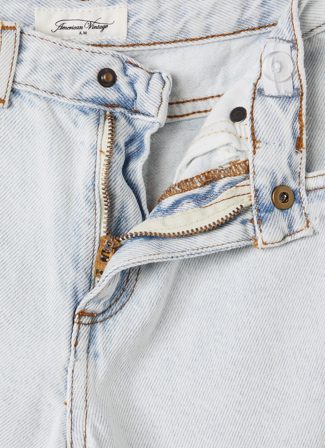 American Vintage Joybird straight leg jeans - detail 3 lichtblauw