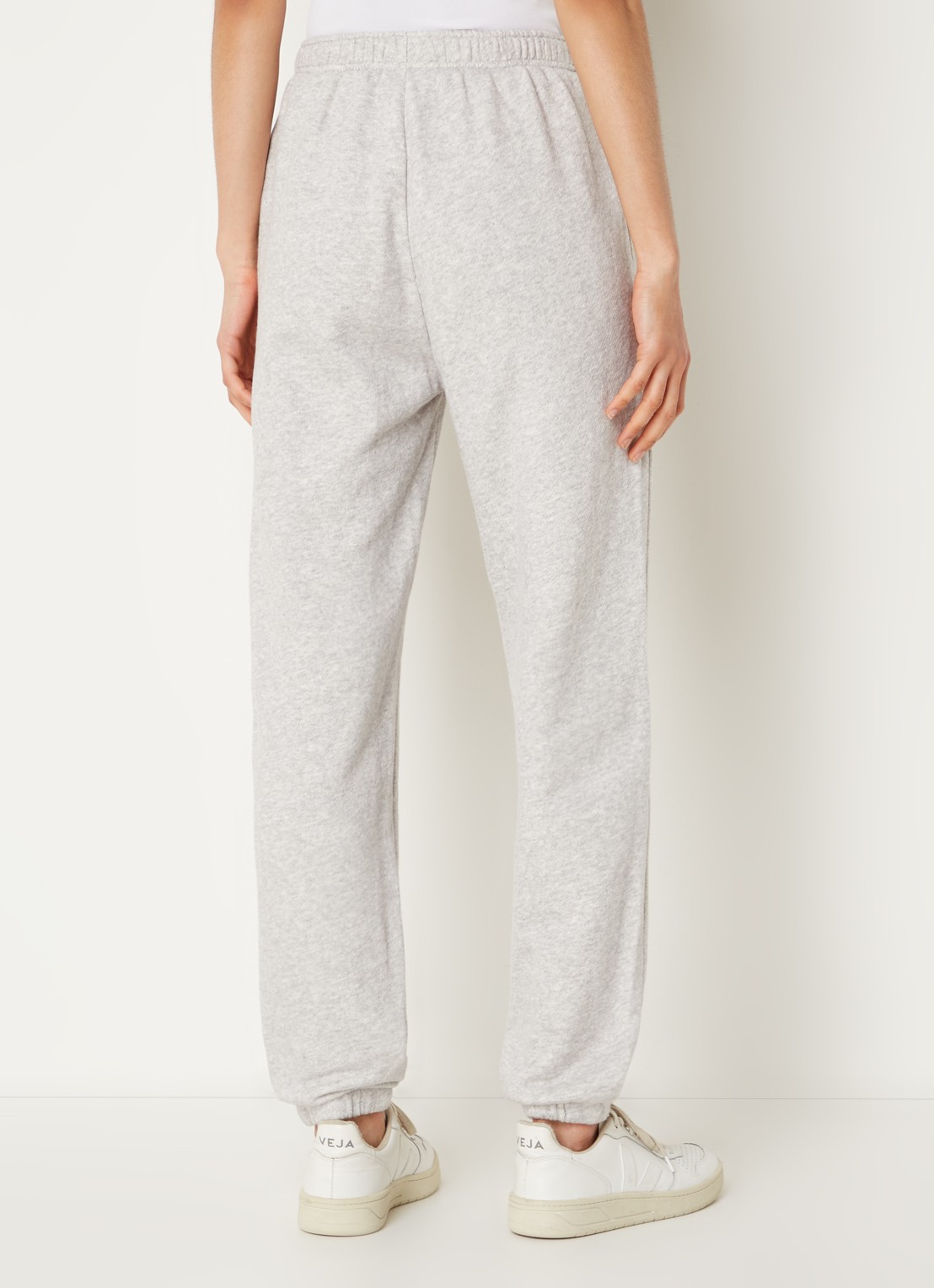 American Vintage Kodytown high waist tapered fit joggingbroek van  katoen - achterkant grijsmele