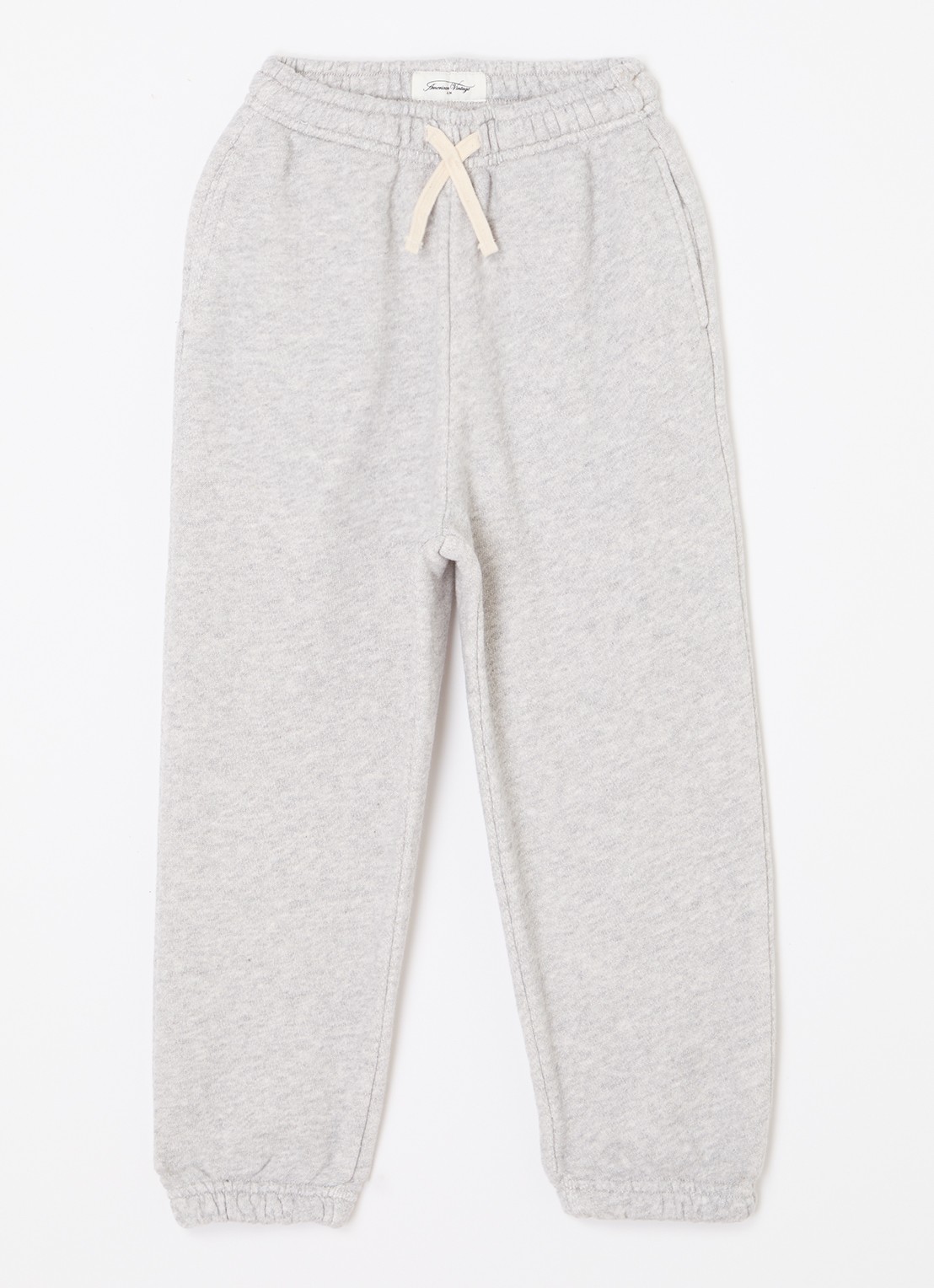 American Vintage Kodytown tapered fit joggingbroek met steekzakken  - voorkant 2 lichtgrijs