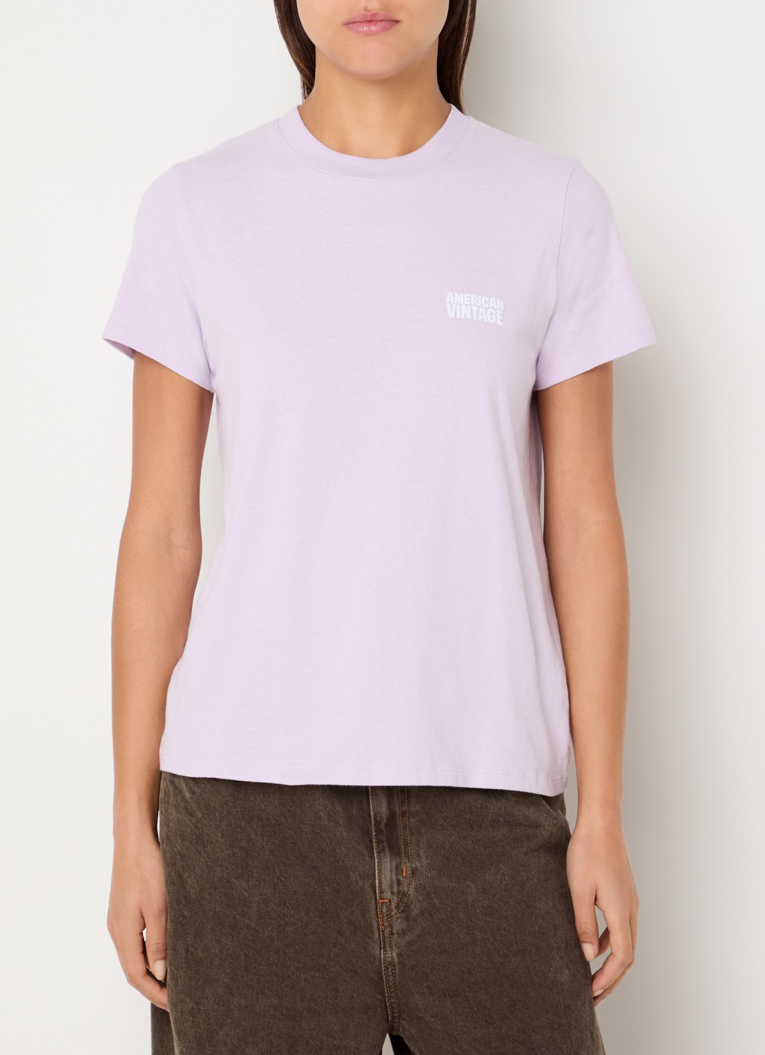 American Vintage Lilas T-shirt met logo - detail 4 lila
