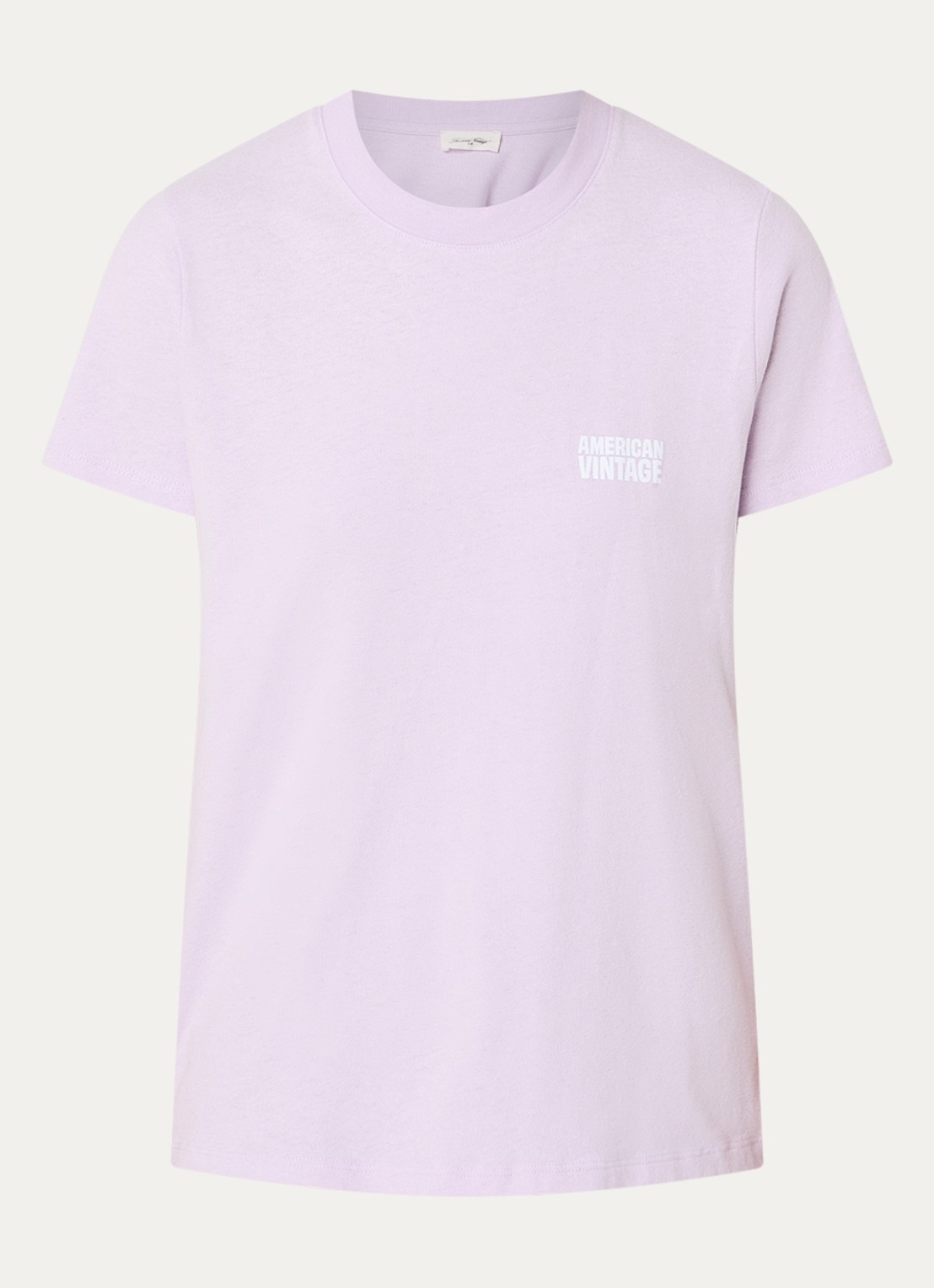 American Vintage Lilas T-shirt met logo - voorkant lila