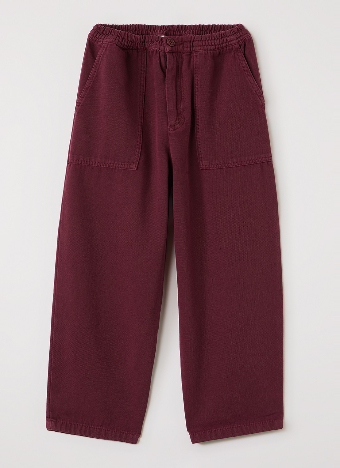 American Vintage Loose fit broek met steekzakken - voorkant bordeauxrood
