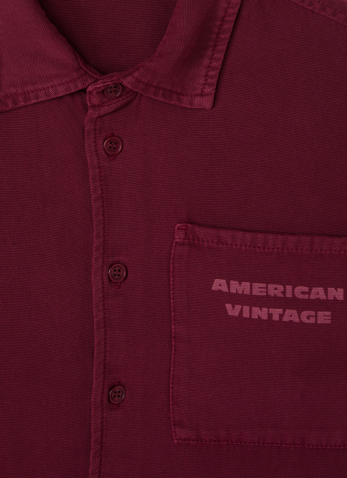 American Vintage Lykaz blouse met logo - detail bordeauxrood