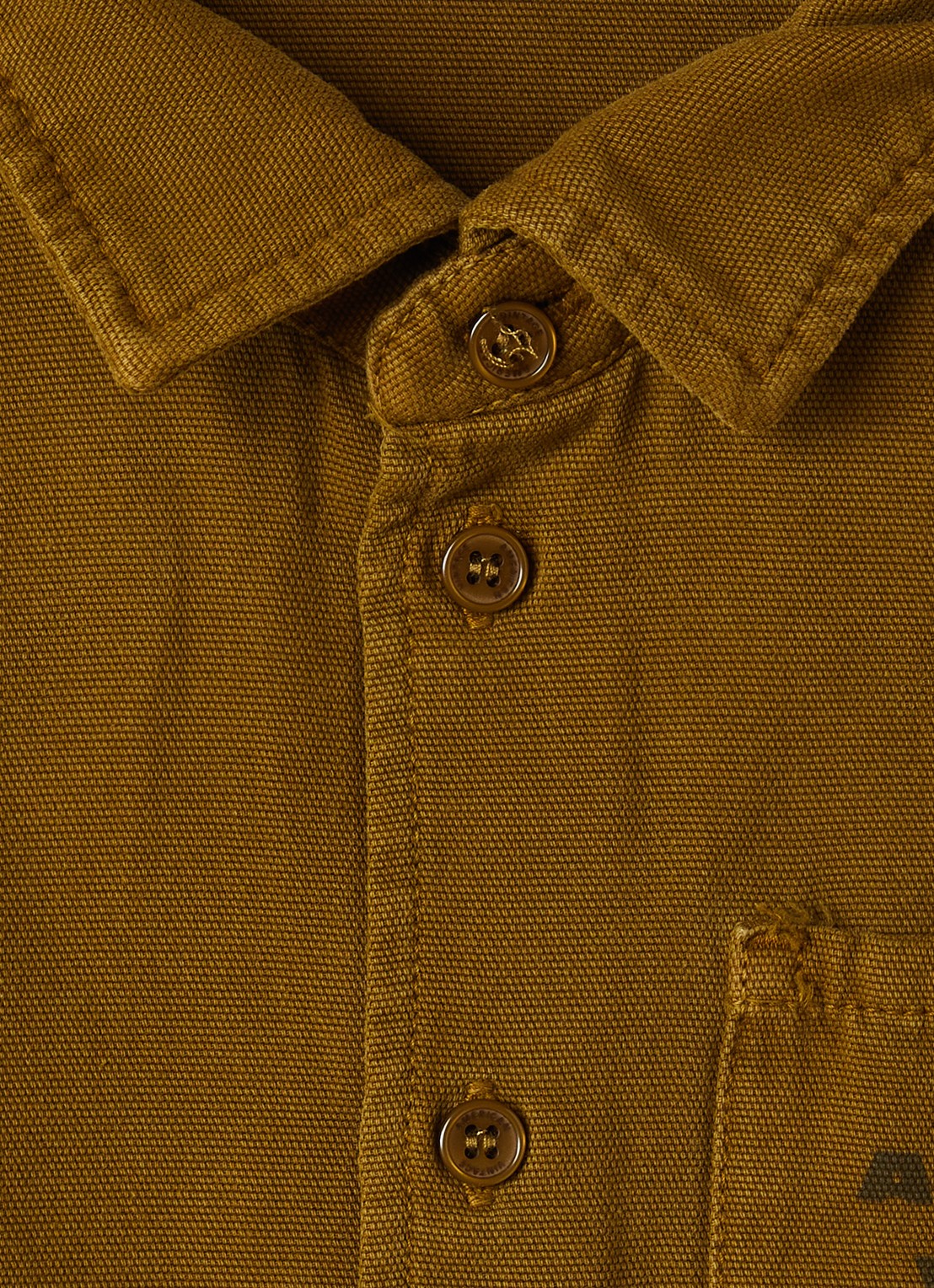 American Vintage Lykaz overhemd met logo - detail mosgroen
