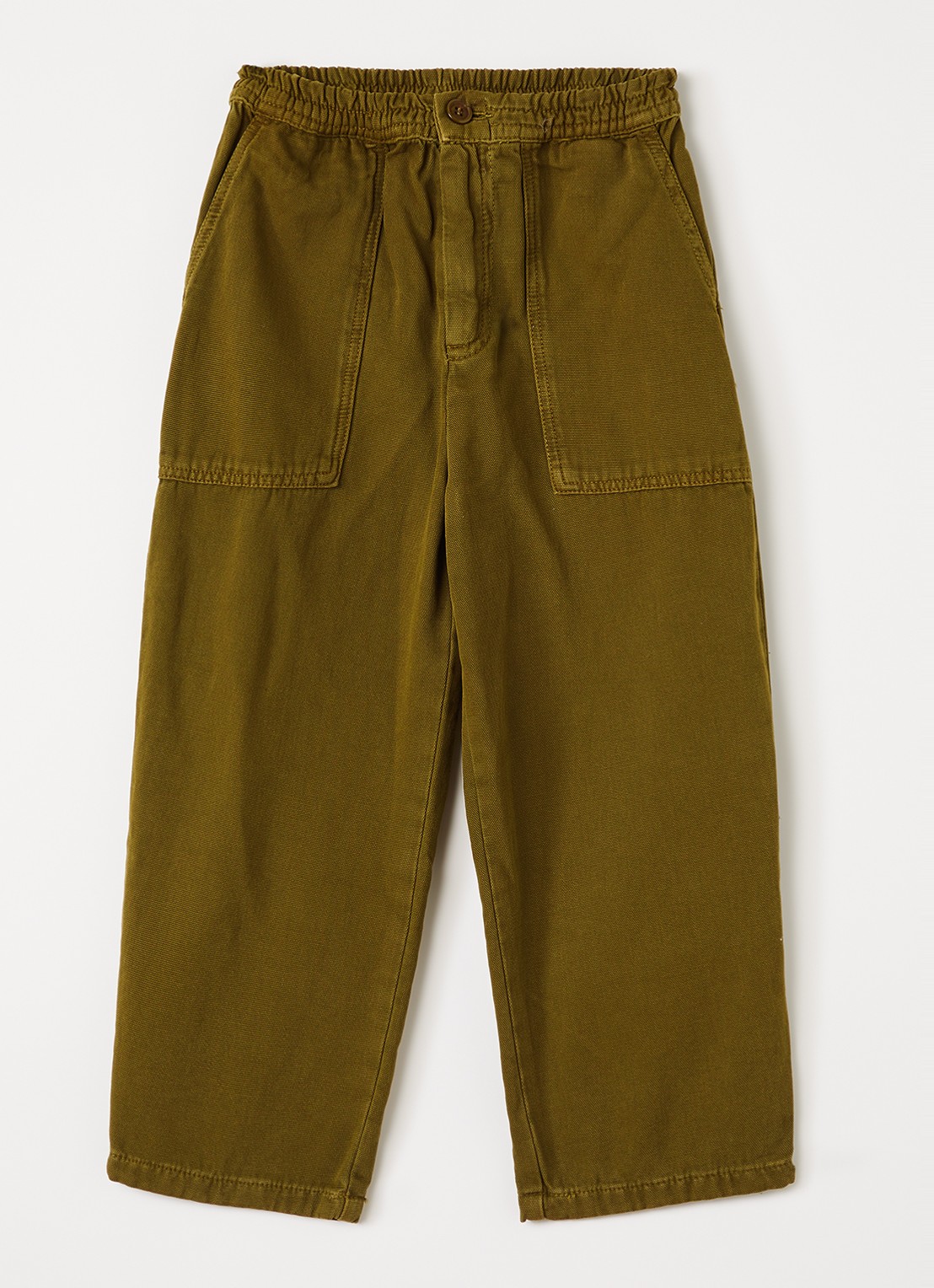 American Vintage Lykaz tapered fit broek - voorkant 2 mosgroen