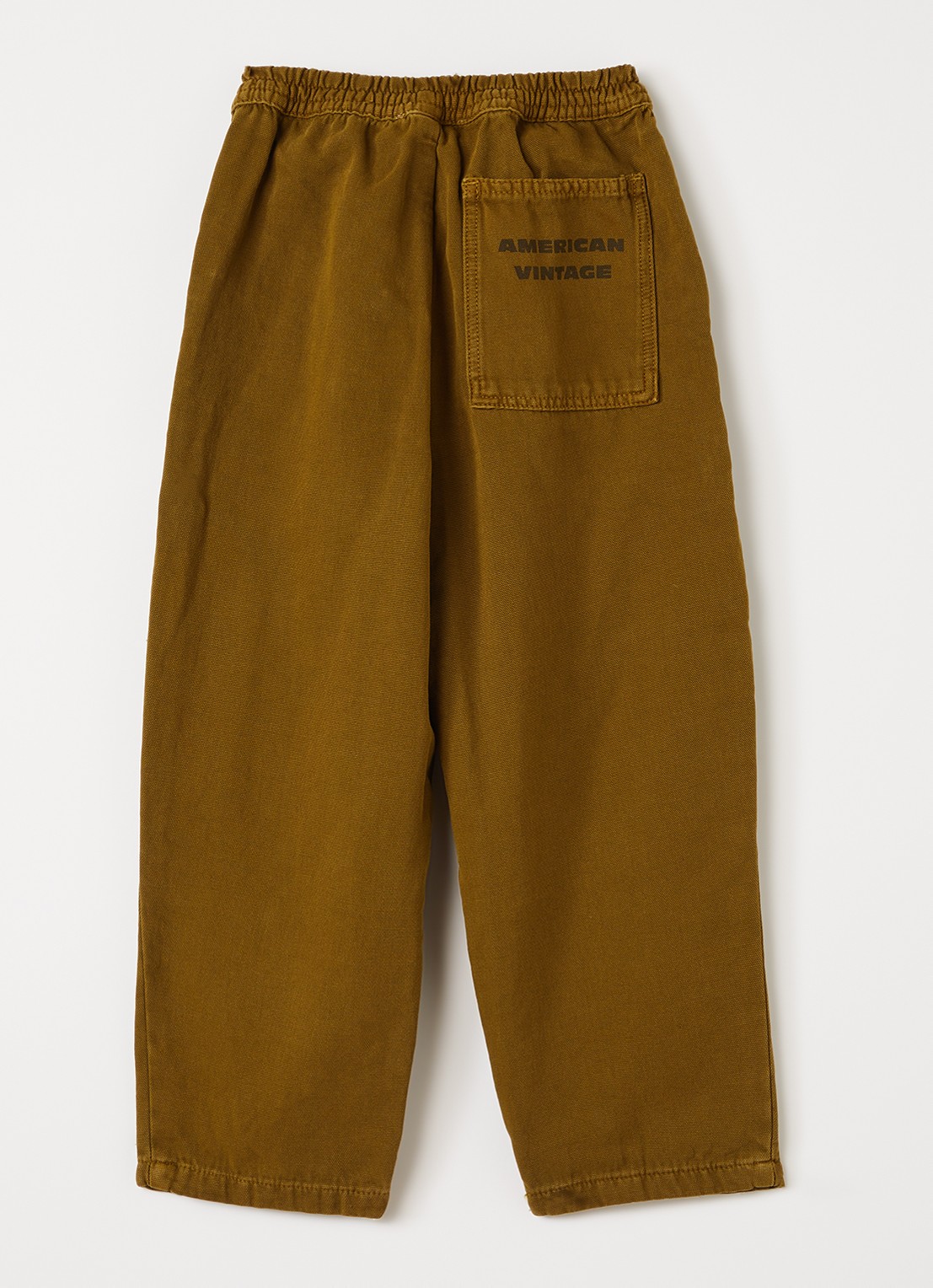 American Vintage Lykaz tapered fit broek - voorkant 3 mosgroen