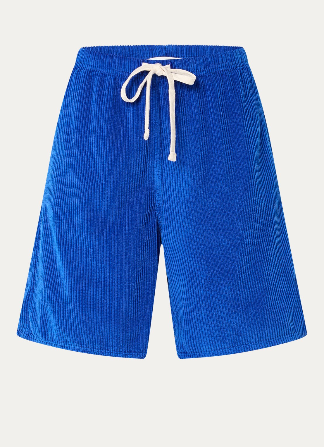 American Vintage Padow korte broek van corduroy - voorkant 3 kobaltblauw