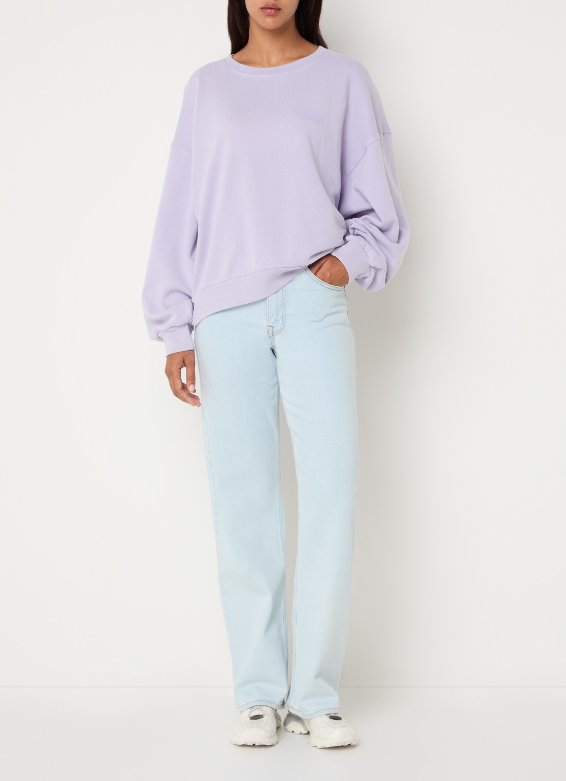 American Vintage Parme sweater met logo - voorkant 2 paars