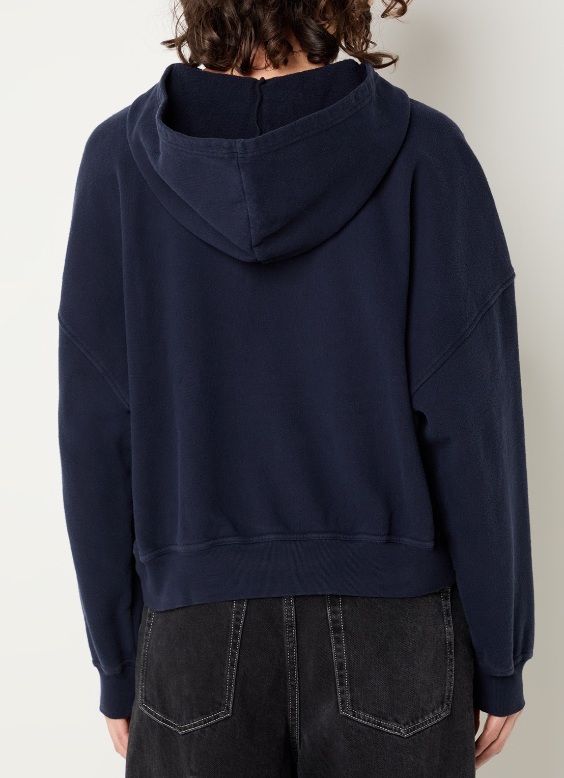 American Vintage Plizzy hoodie met logo  - achterkant 5 donkerblauw