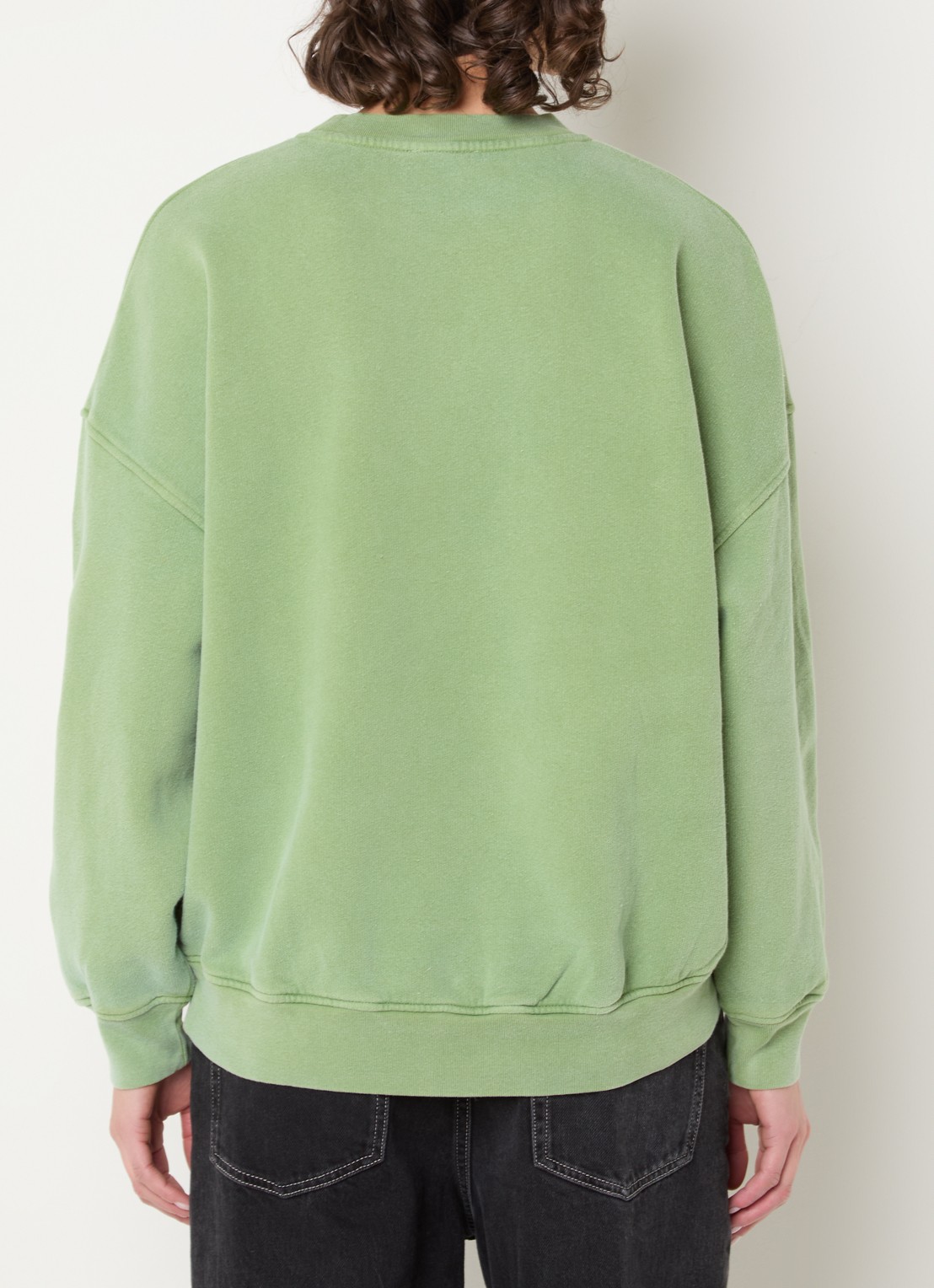 American Vintage Plizzy sweater met logo  - achterkant groen