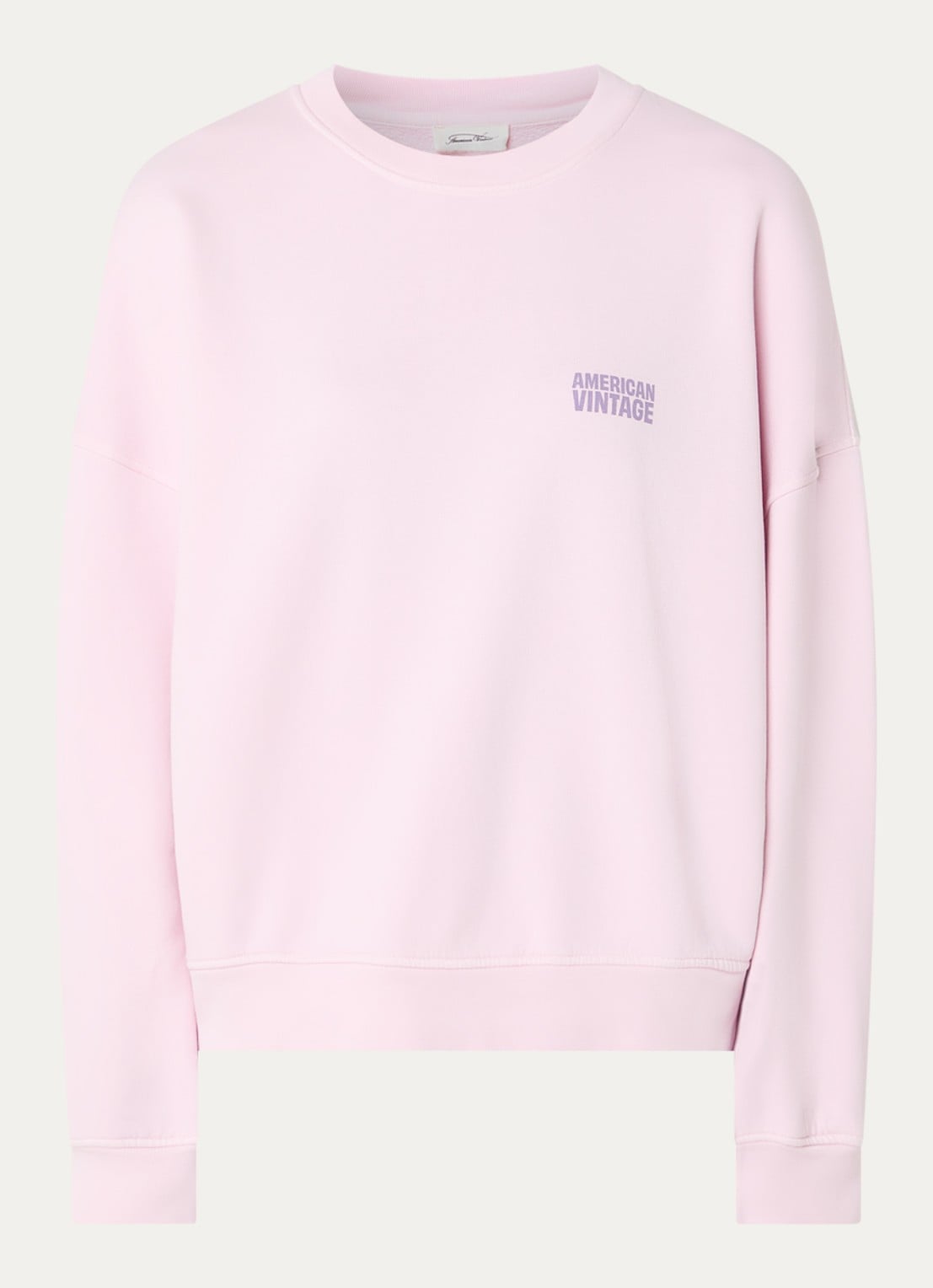 American Vintage Plizzy sweater met logo - voorkant 3 roze