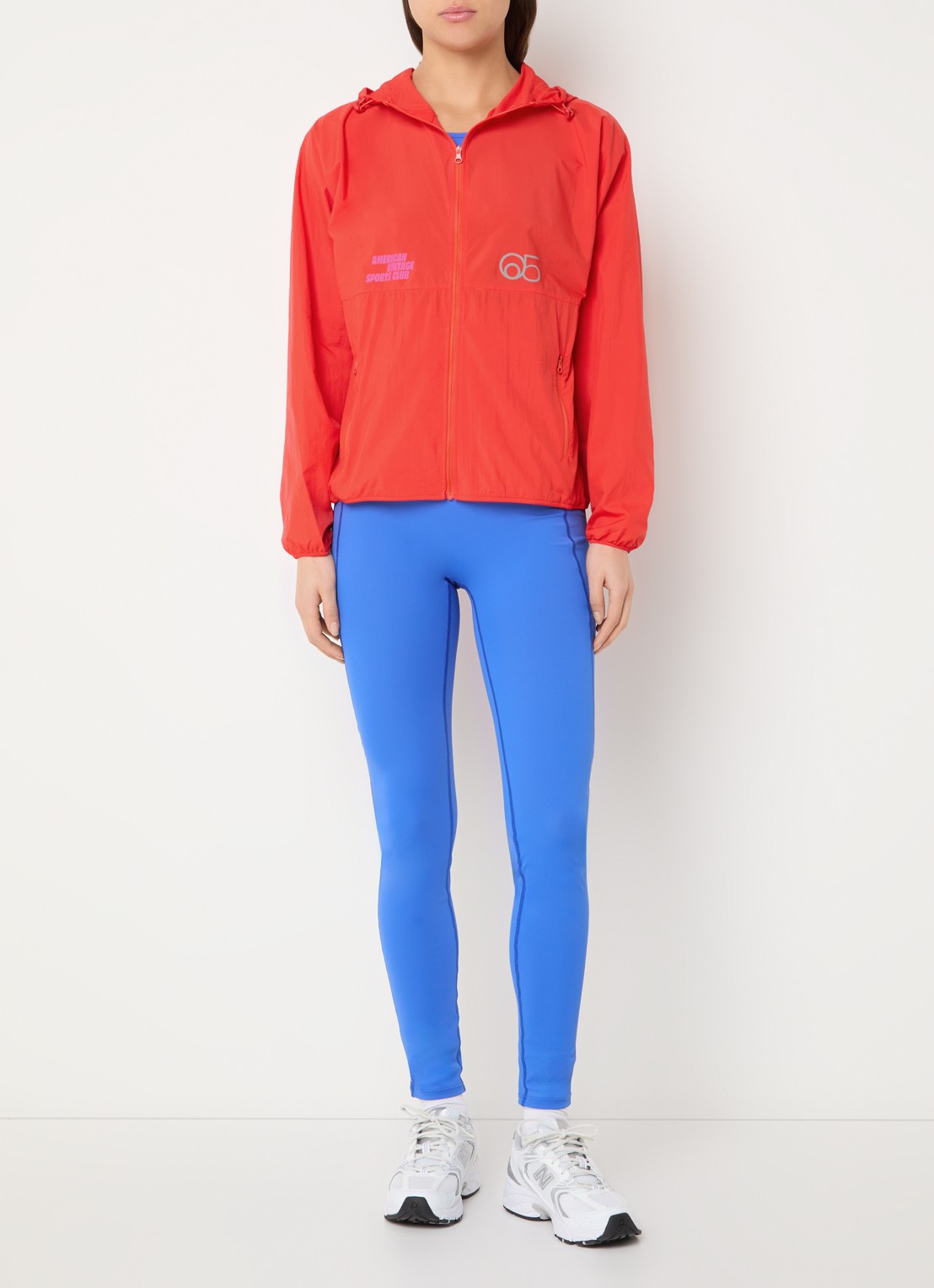 American Vintage Rajaz sportjack met logo - voorkant 3 oranjerood