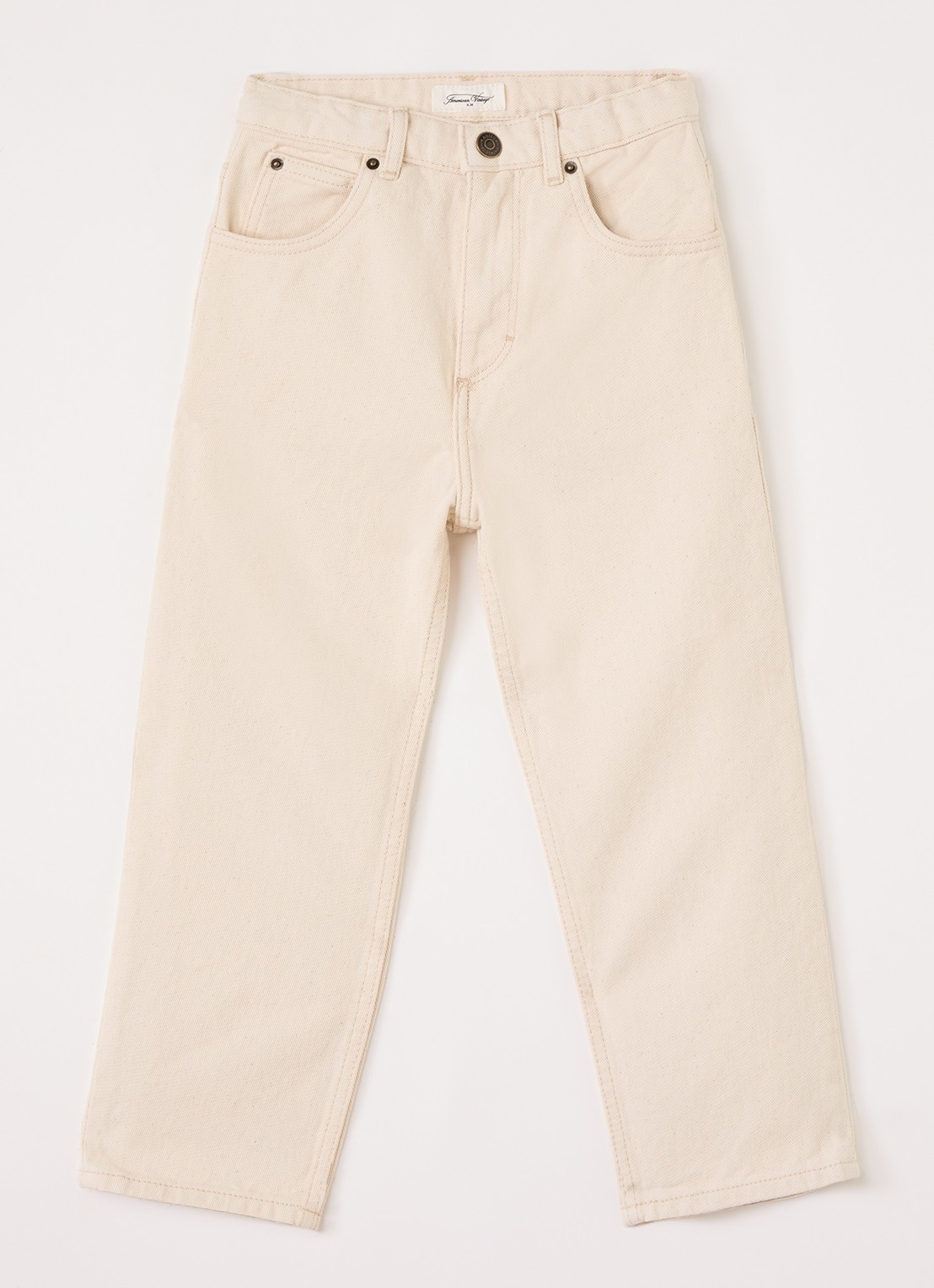 American Vintage Snopdog regular fit jeans met gekleurde wassing - voorkant 2 ivoor