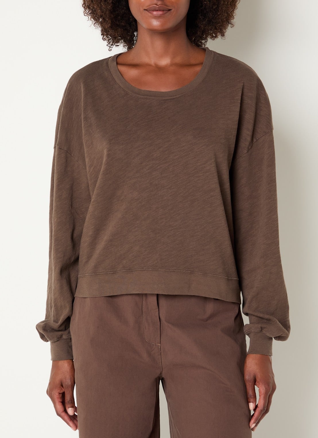 American Vintage Sono sweater met ronde hals - detail lichtbruin