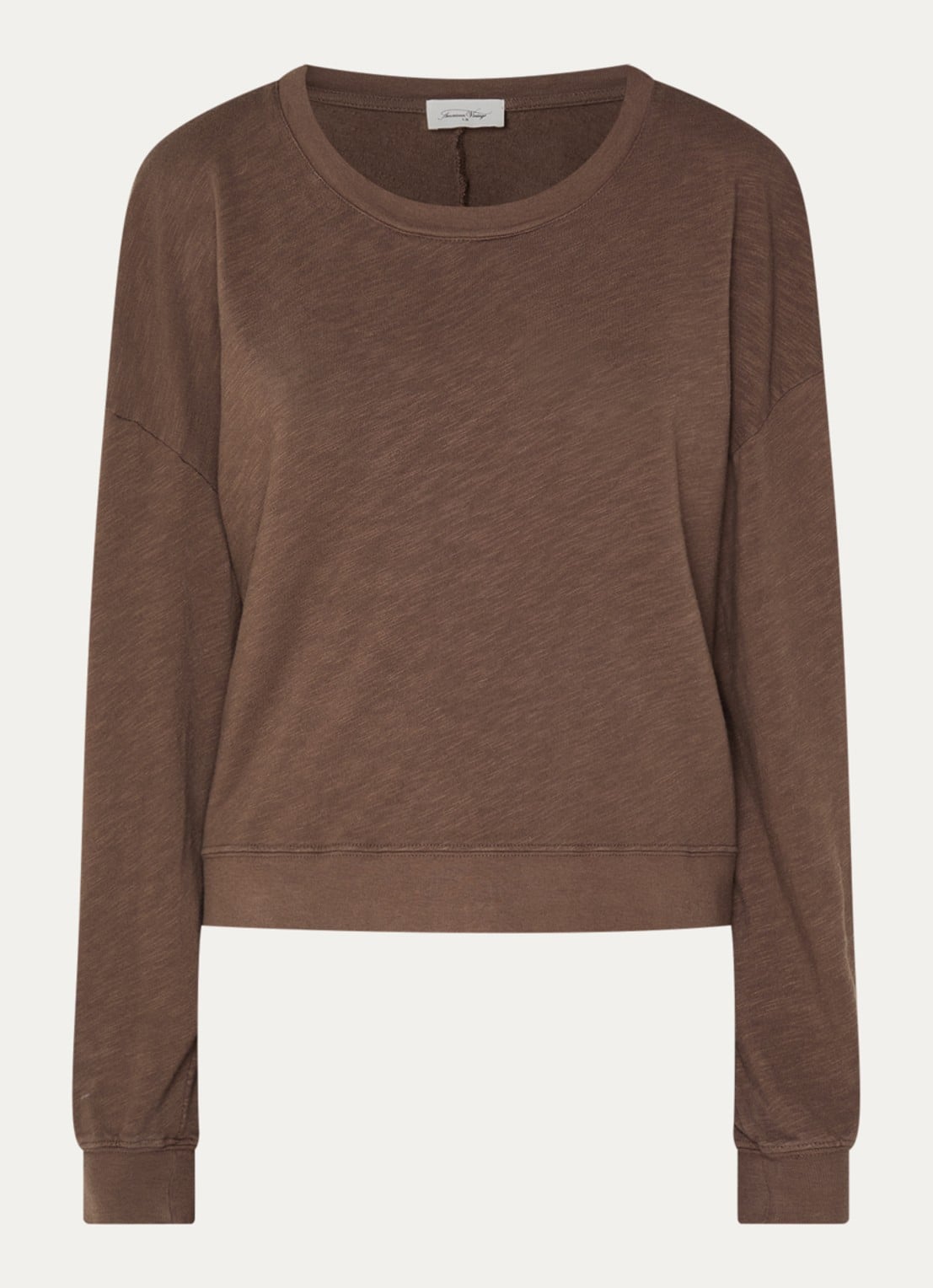 American Vintage Sono sweater met ronde hals - voorkant 3 lichtbruin