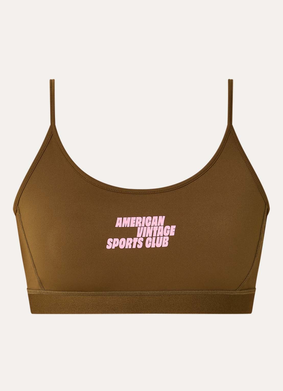 American Vintage Sport bh met light support en logo - voorkant 3 bruin