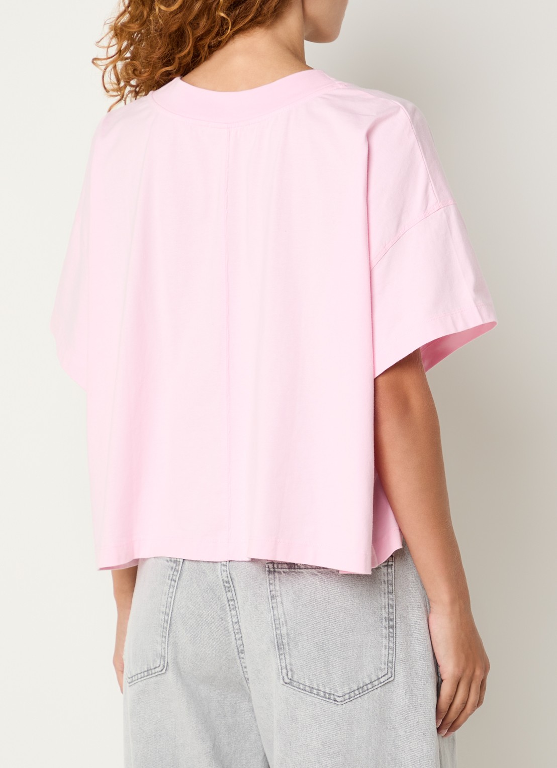 American Vintage T-shirt met logoprint - achterkant roze