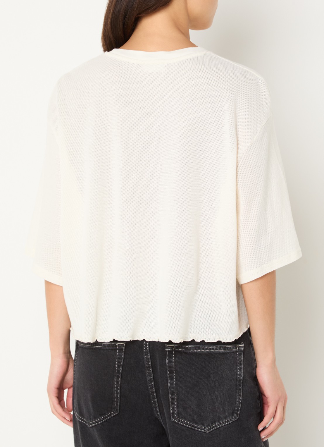 American Vintage Top met opengewerkt dessin - achterkant gebroken wit