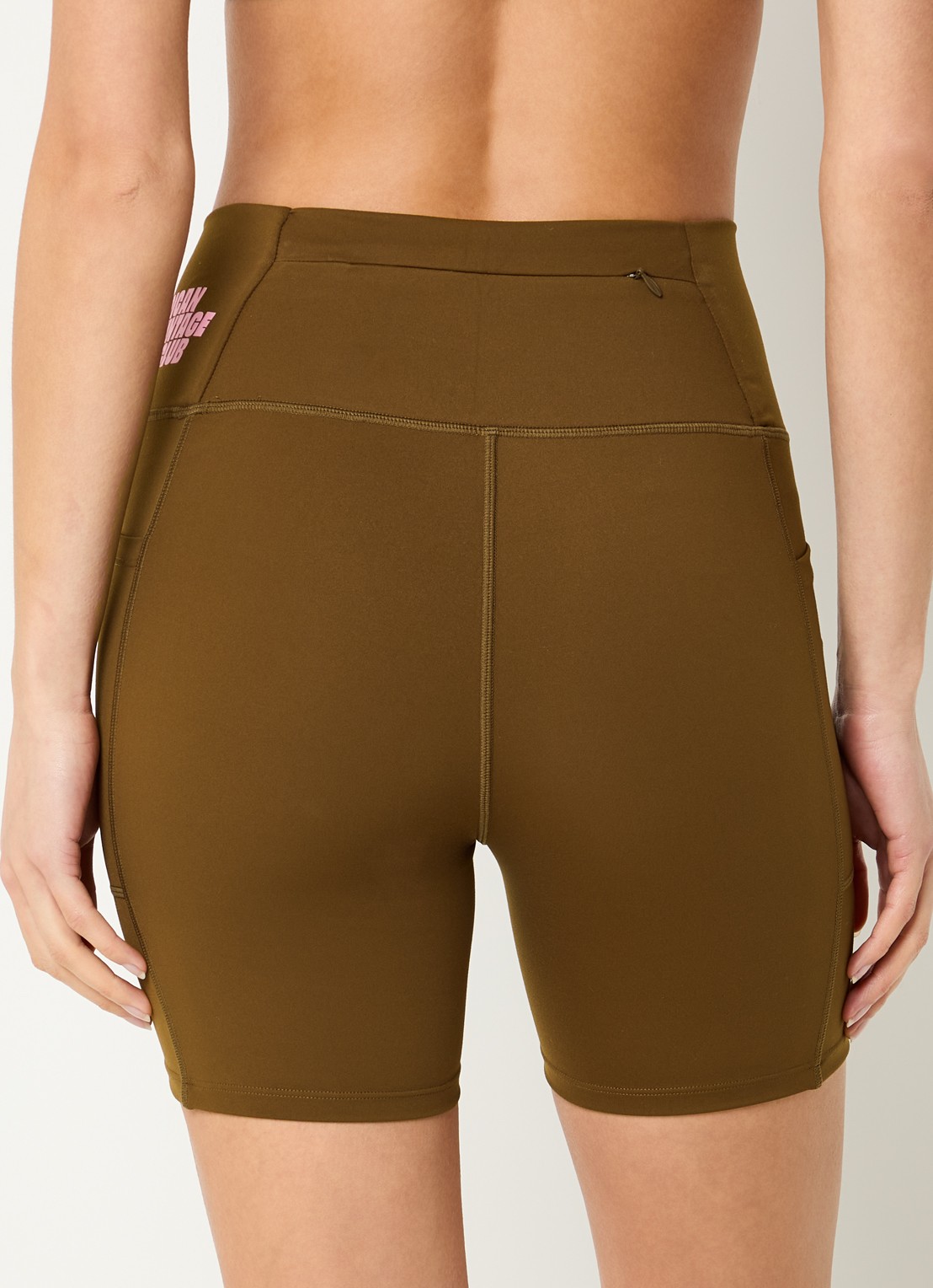 American Vintage Usuway high waist skinny fit compressie fietsbroek  - achterkant bruin