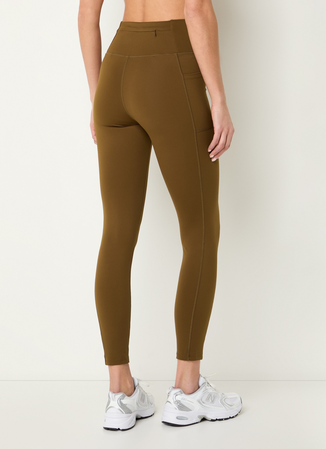 American Vintage Usuway high waist skinny fit trainingslegging met logo - achterkant 3 bruin