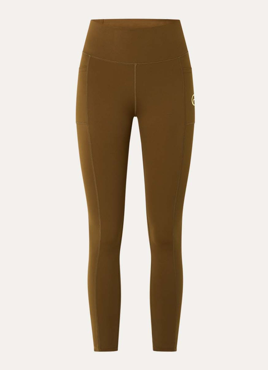 American Vintage Usuway high waist skinny fit trainingslegging met logo - voorkant 4 bruin
