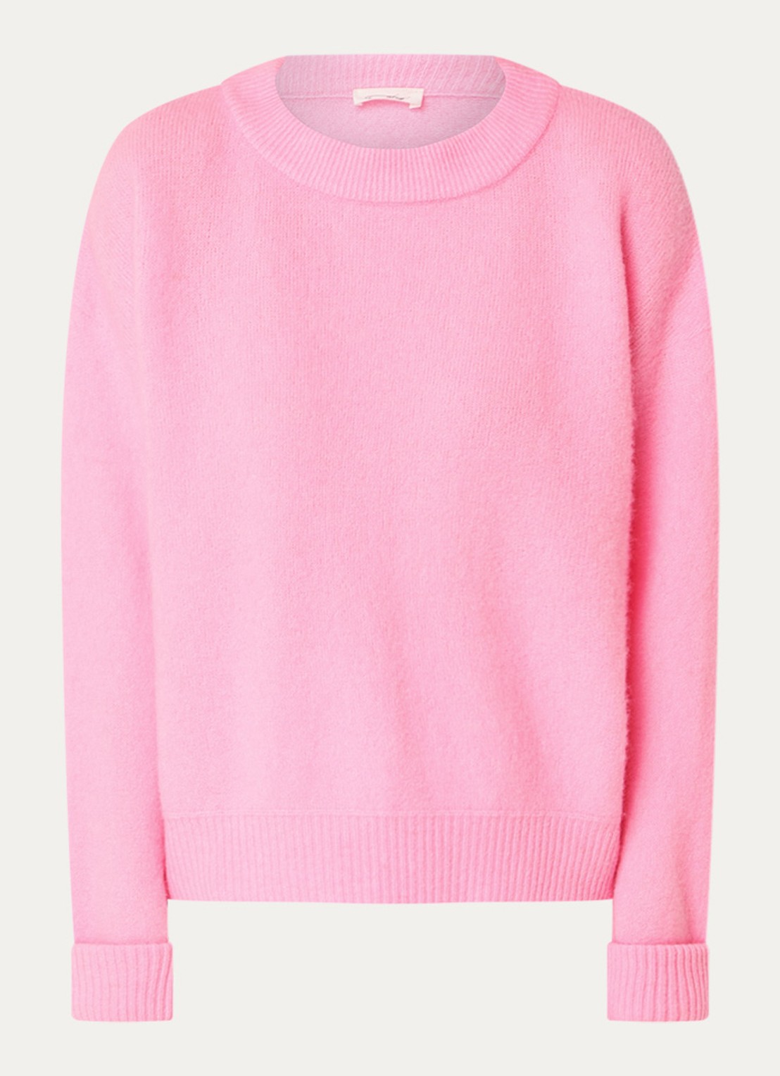 American Vintage Vitow grofgebreide trui in alpaca wolblend - voorkant roze