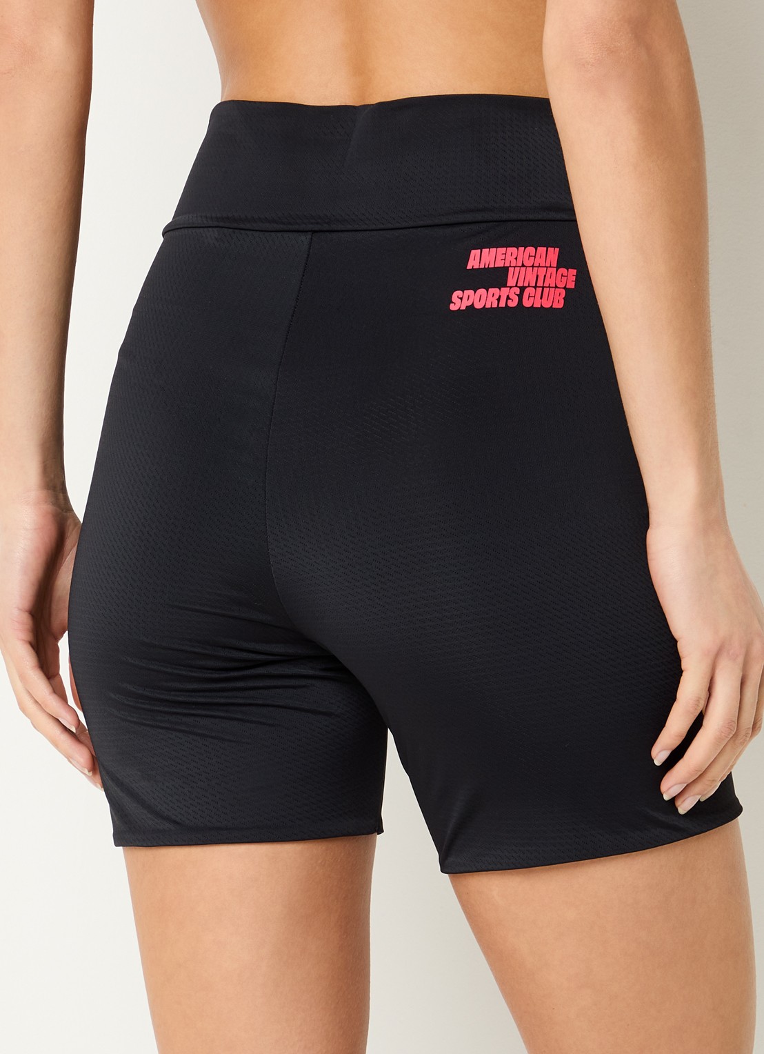 American Vintage Wozza high waist skinny fit compressie fietsbroek - achterkant zwart