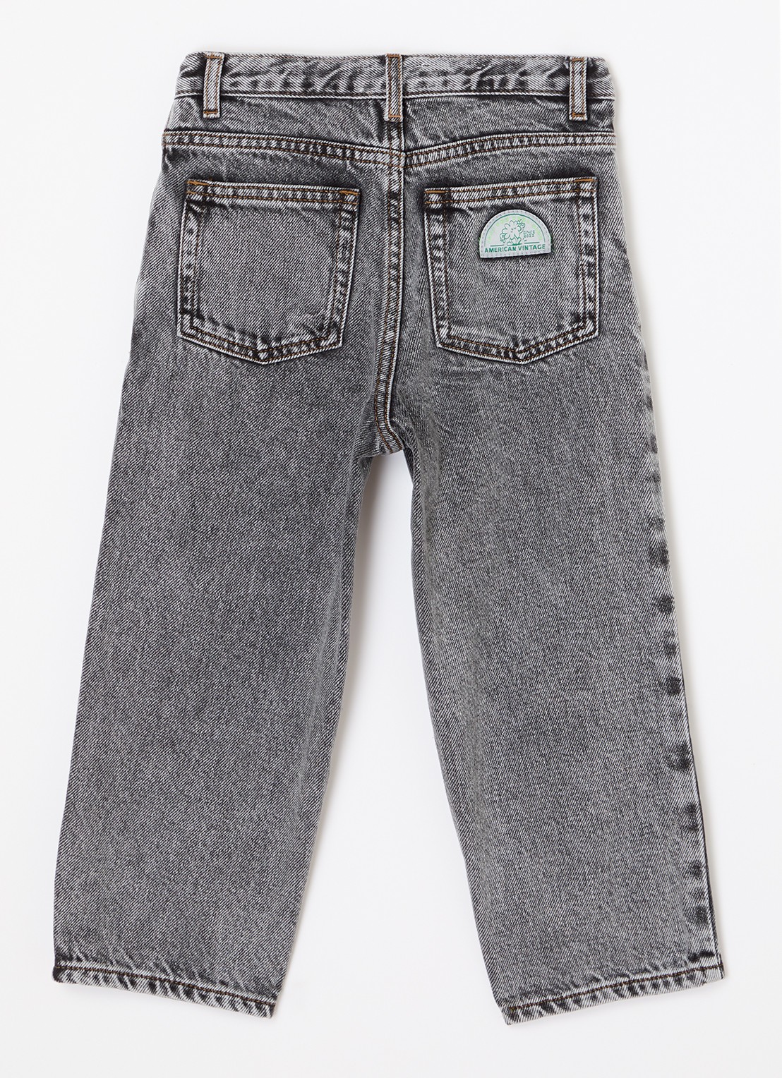 American Vintage Yopday straight leg jeans met gekleurde wassing  - voorkant 2 antraciet