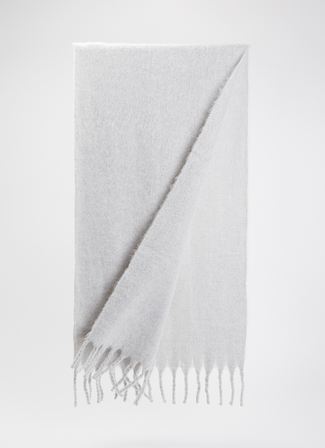 American Vintage Zinaco sjaal in wolblend 180 x 50 cm - detail 2 lichtgrijs