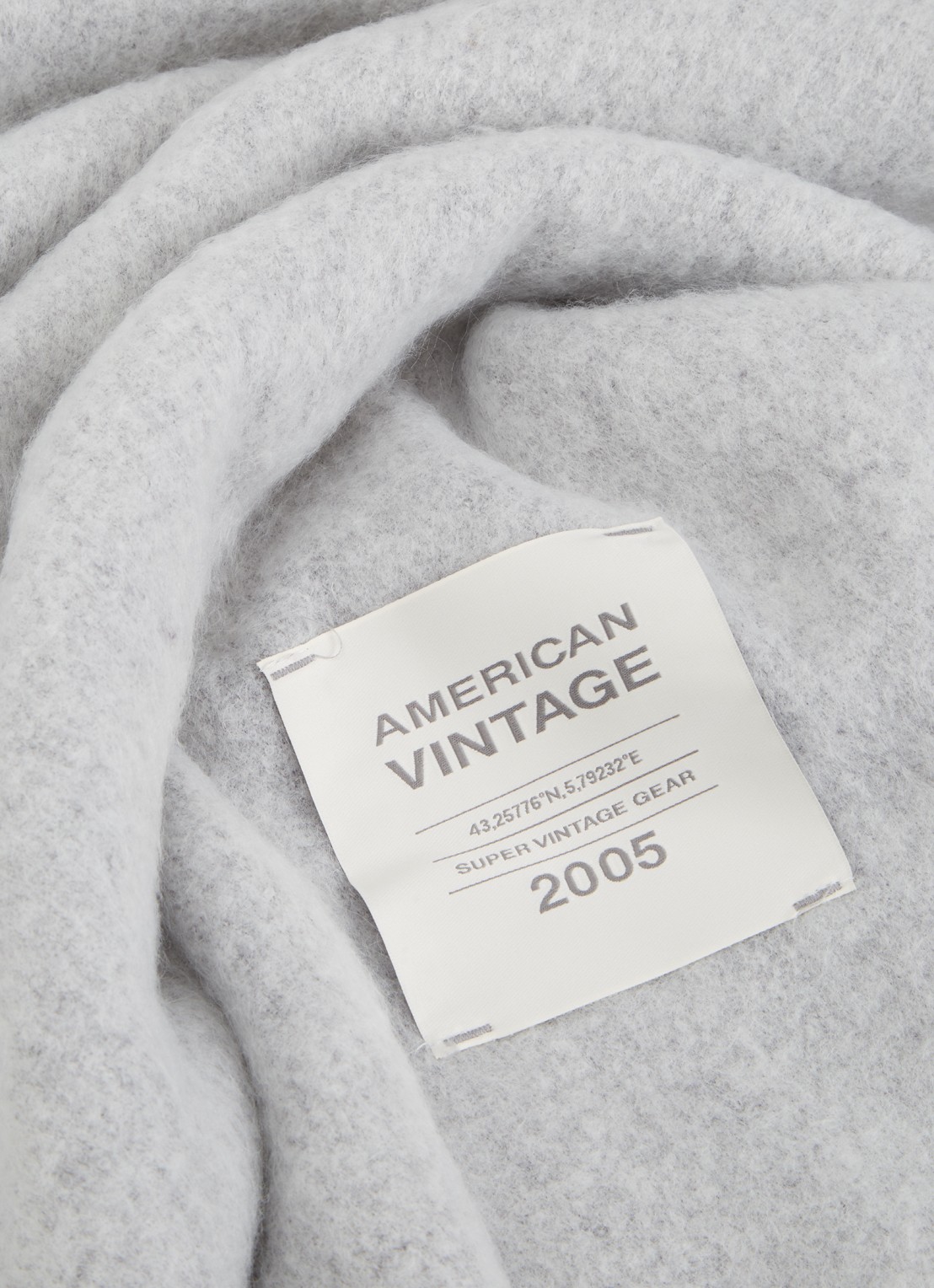 American Vintage Zinaco sjaal in wolblend 180 x 50 cm - detail 3 lichtgrijs
