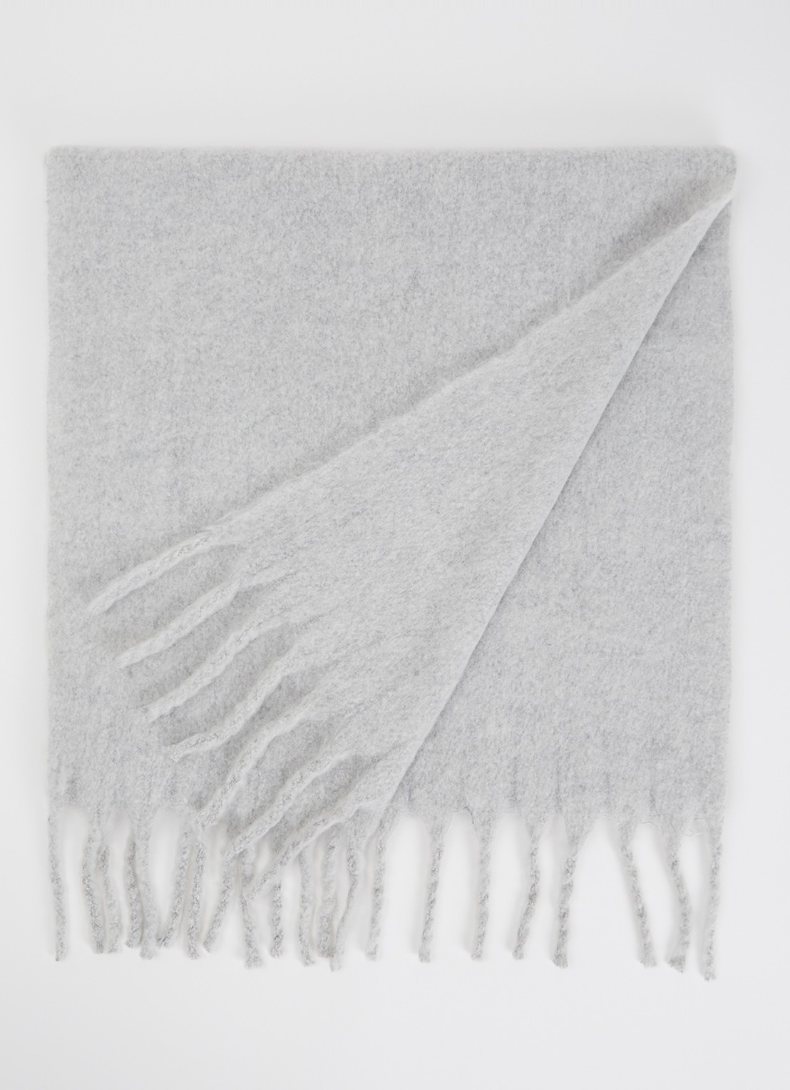 American Vintage Zinaco sjaal in wolblend 180 x 50 cm - voorkant lichtgrijs
