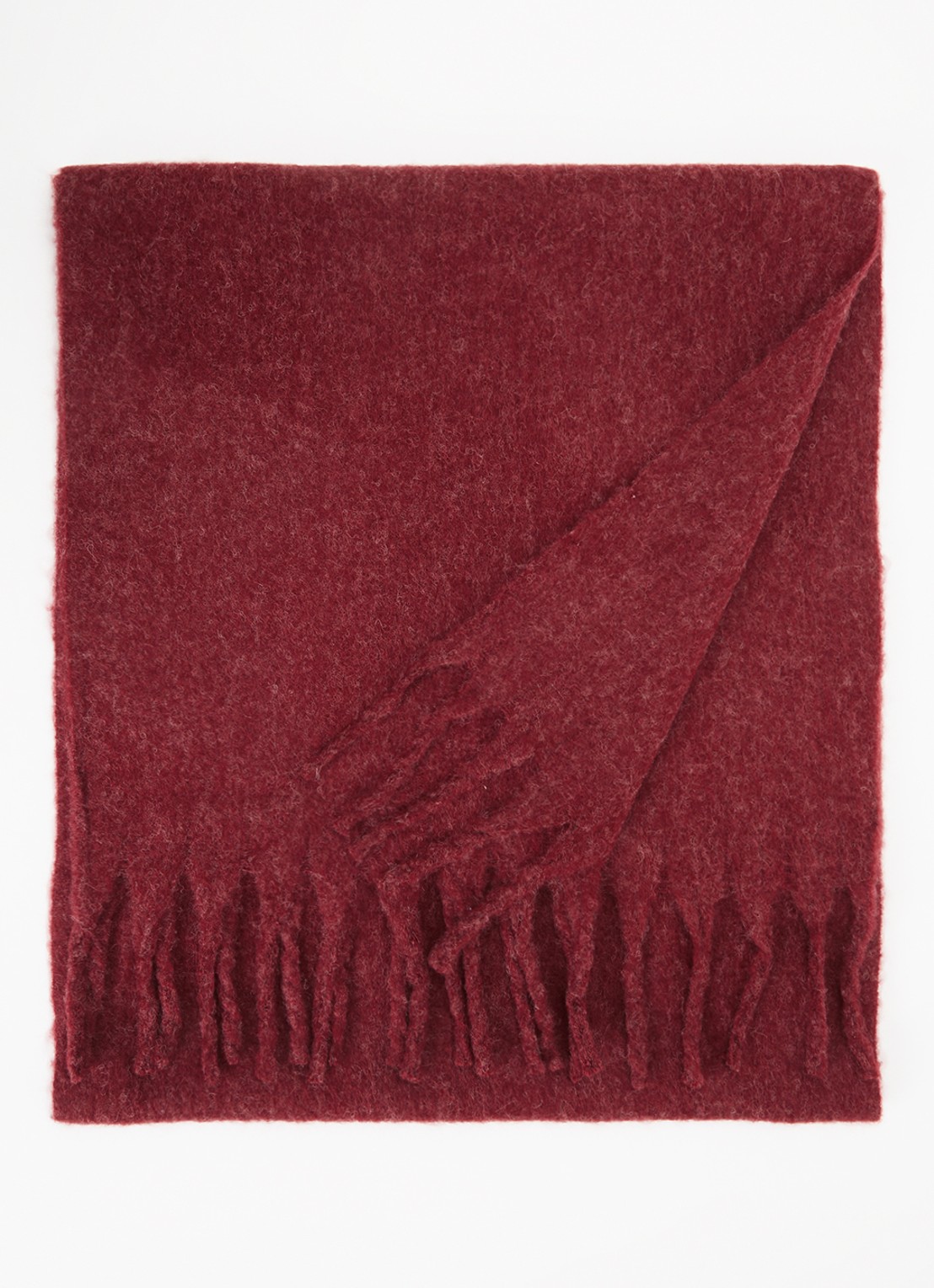 American Vintage Zinaco sjaal in wolblend 180 x 50 cm - voorkant 3 bordeauxrood