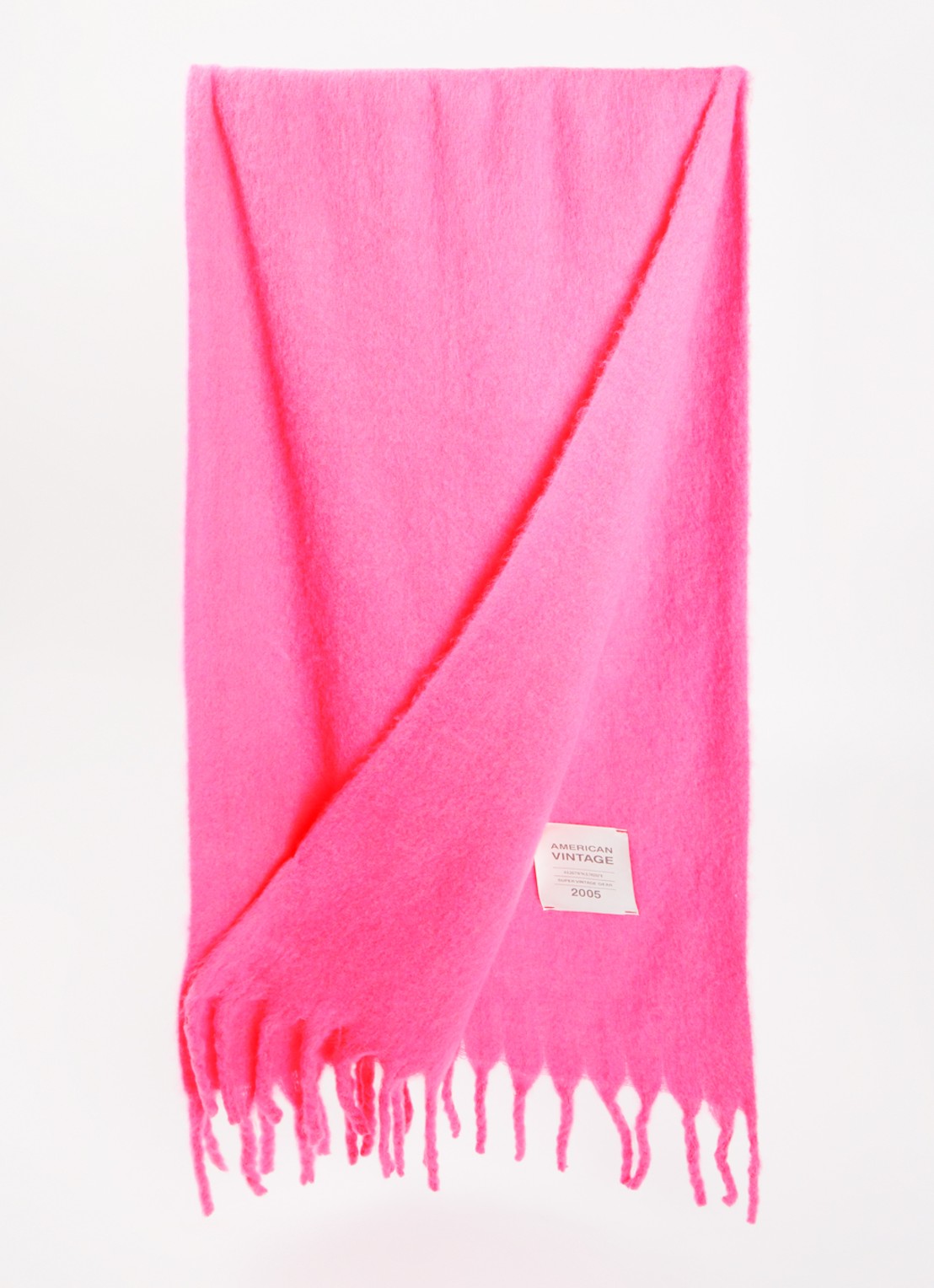 American Vintage Zinaco sjaal in wolblend 180 x 50 cm - detail 2 fuchsia