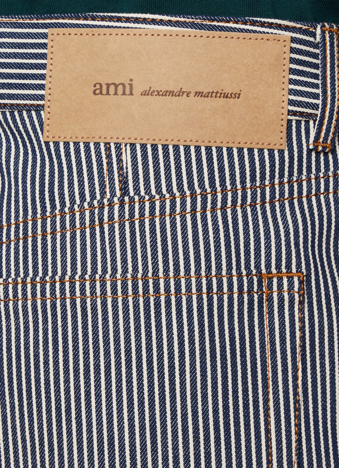 AMI Paris Balloon fit jeans met streepprint - detail 3 indigo