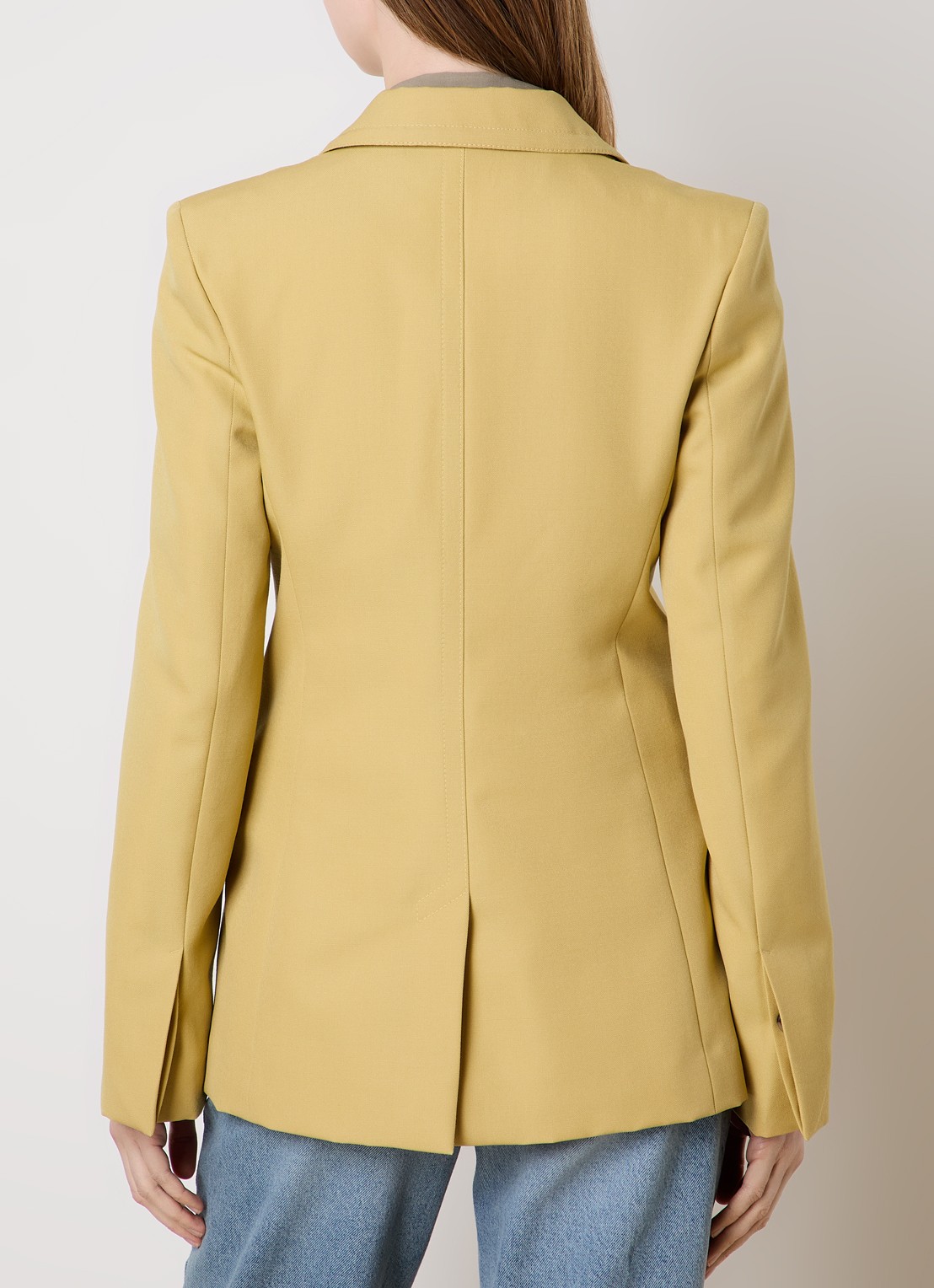AMI Paris Blazer van scheerwol met klepzakken - achterkant 3 okergeel
