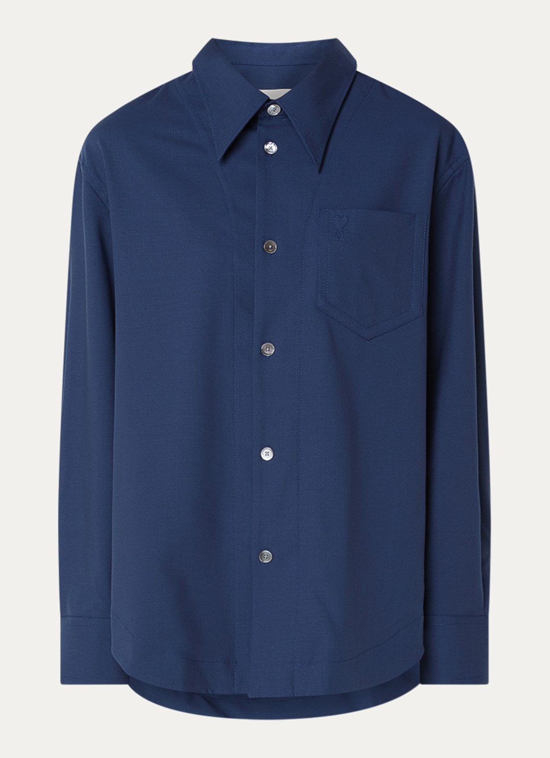 AMI Paris Blouse met borstzak - voorkant donkerblauw