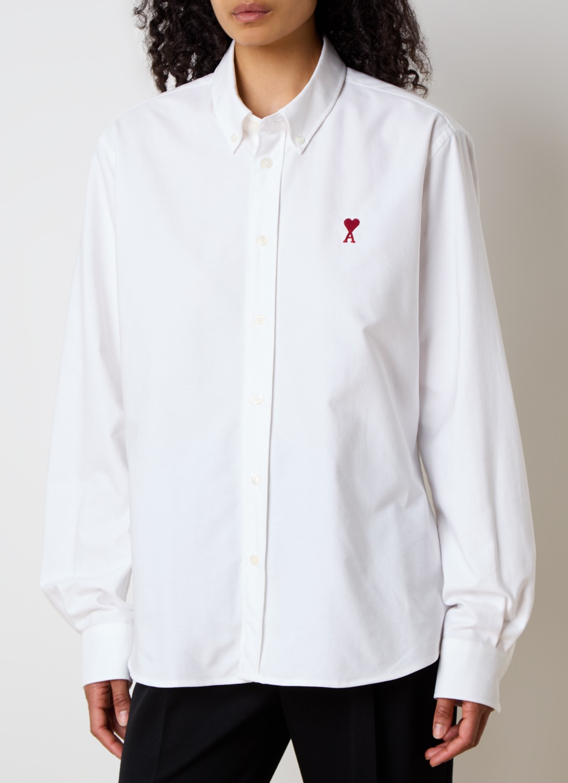 AMI Paris Blouse met logo - detail 2 wit