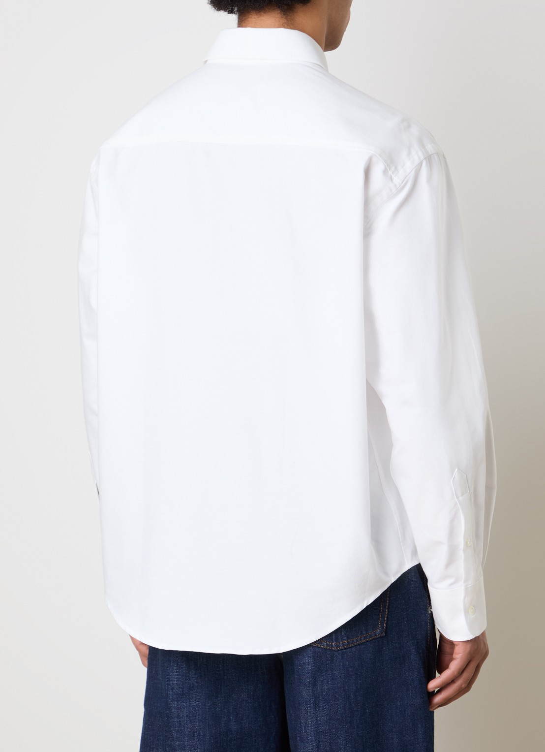 AMI Paris Boxy Fit overhemd met logoborduring - achterkant 3 wit