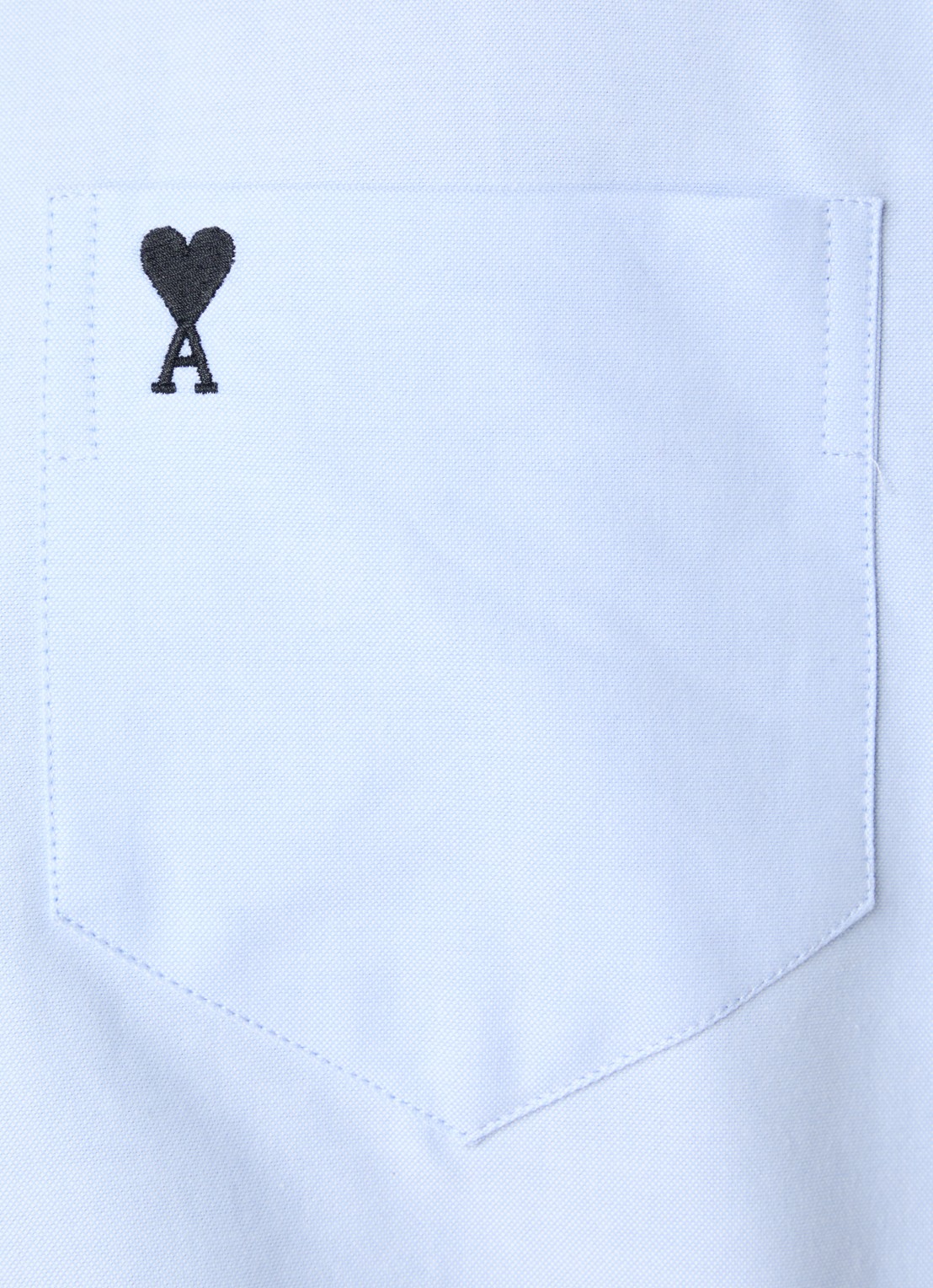 AMI Paris Boxy Fit overhemd met logoborduring - detail 6 lichtblauw