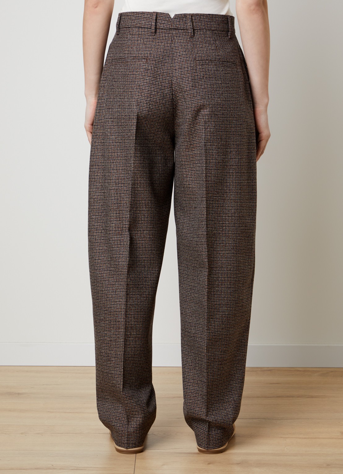 Ami Paris High waist balloon fit pantalon van scheerwol - achterkant 5 bruin