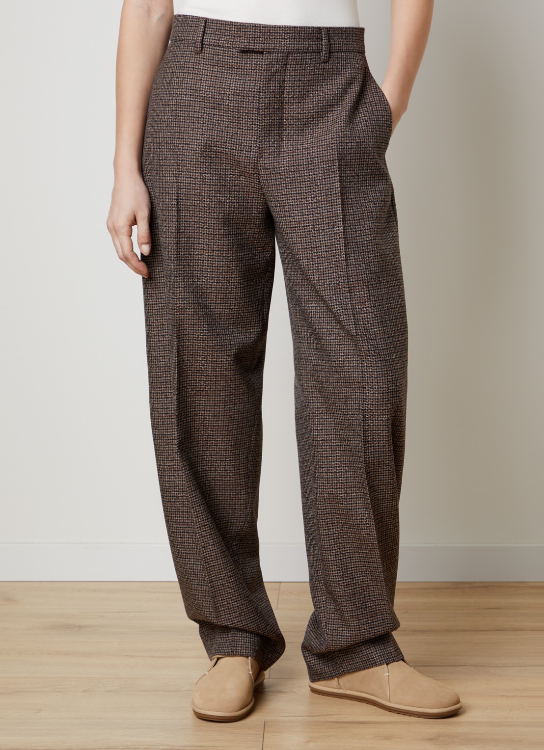 Ami Paris High waist balloon fit pantalon van scheerwol - detail 3 bruin